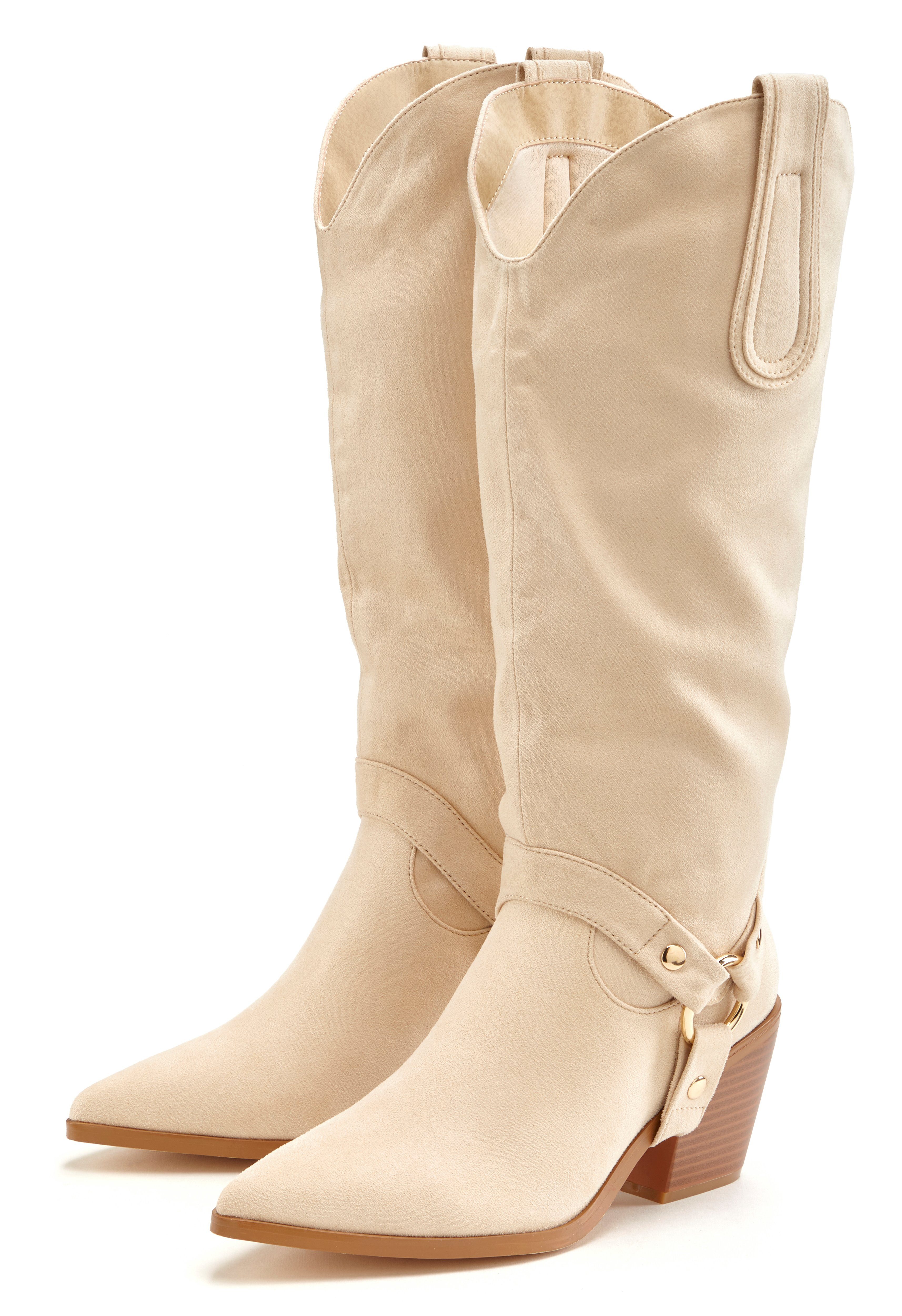 Lascana Laarsjes Cowboylaarzen, Slouchy boots met afneembare schacht, Laarzen VEGAN