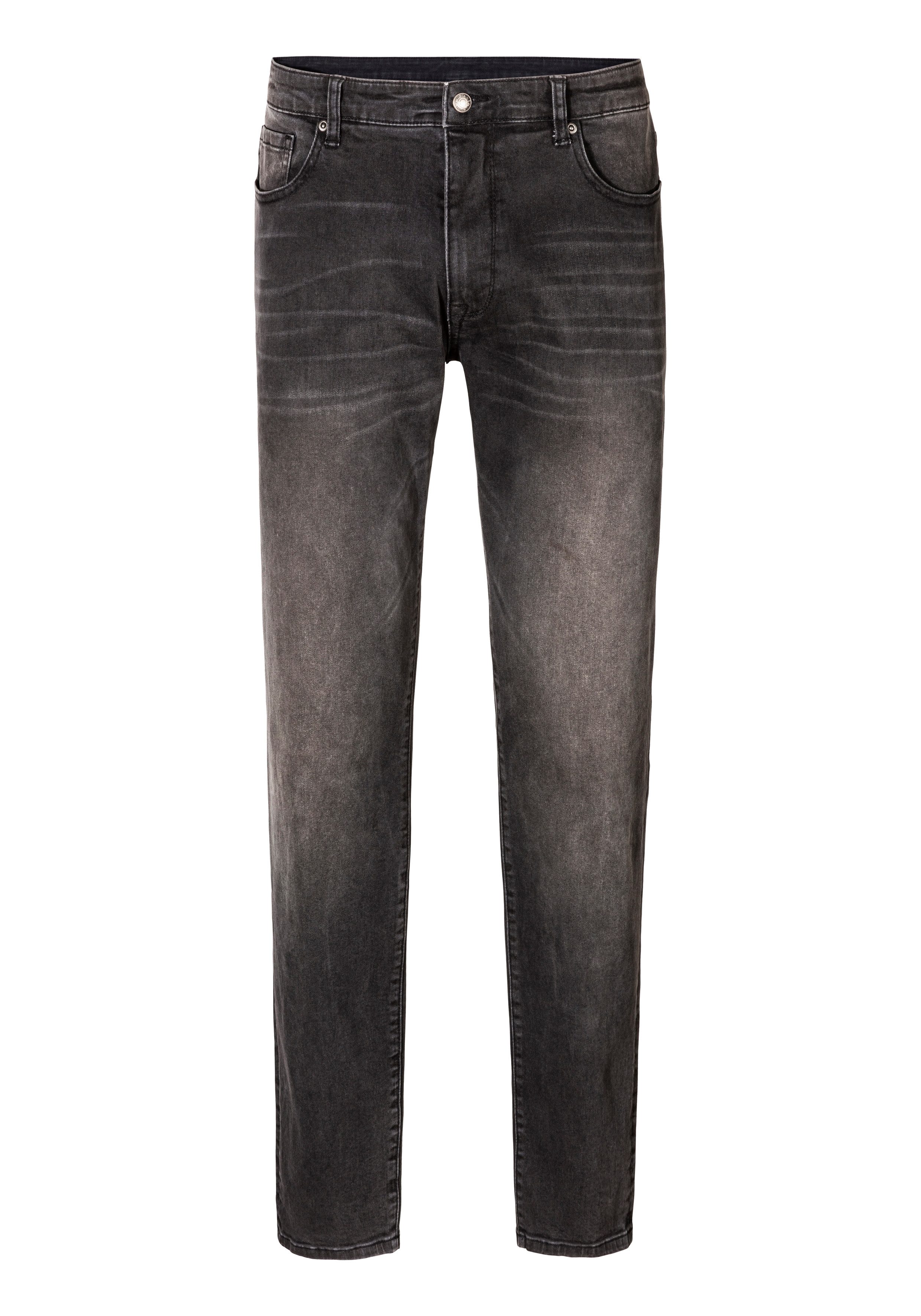 John Devin 5-pocket jeans Straight-fit Jeans in elastische denimkwaliteit heren maat 33 zwart