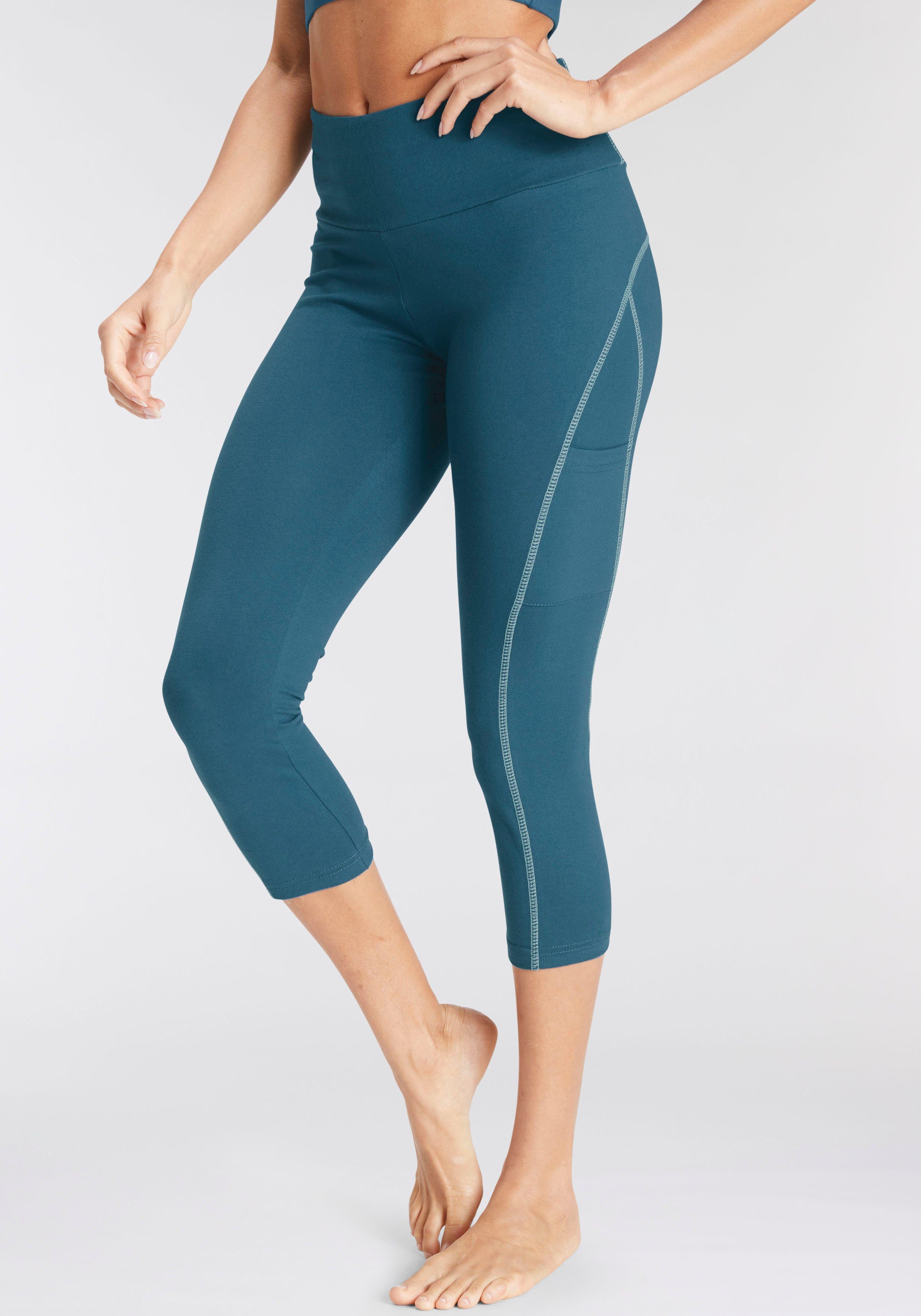 active by Lascana Caprilegging -Sportbroek met contraststiksels en brede band
