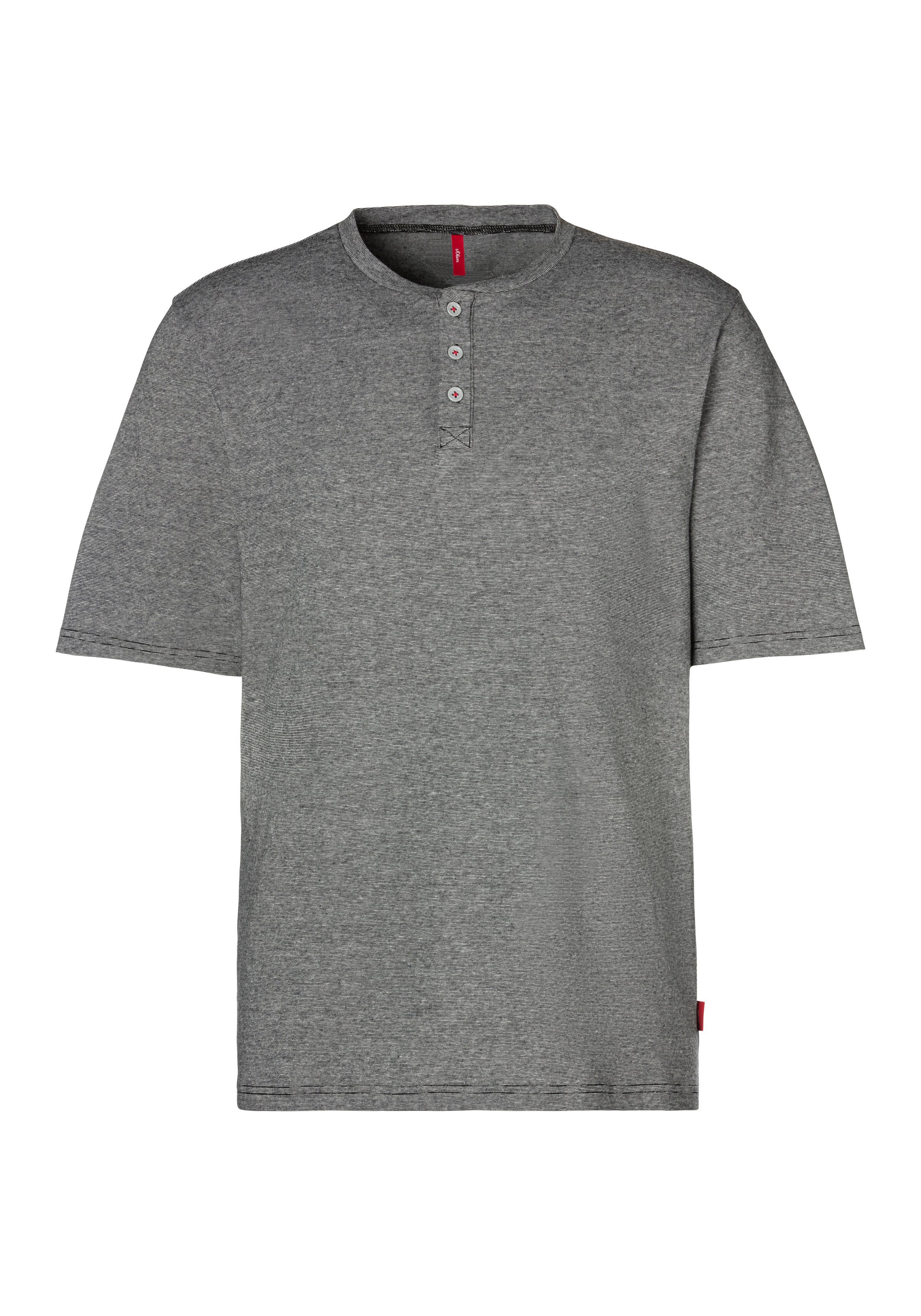 s.Oliver RED LABEL Beachwear Pyjama Pyjama in melange-look met knopenrij (2-delig, 1 stuk)