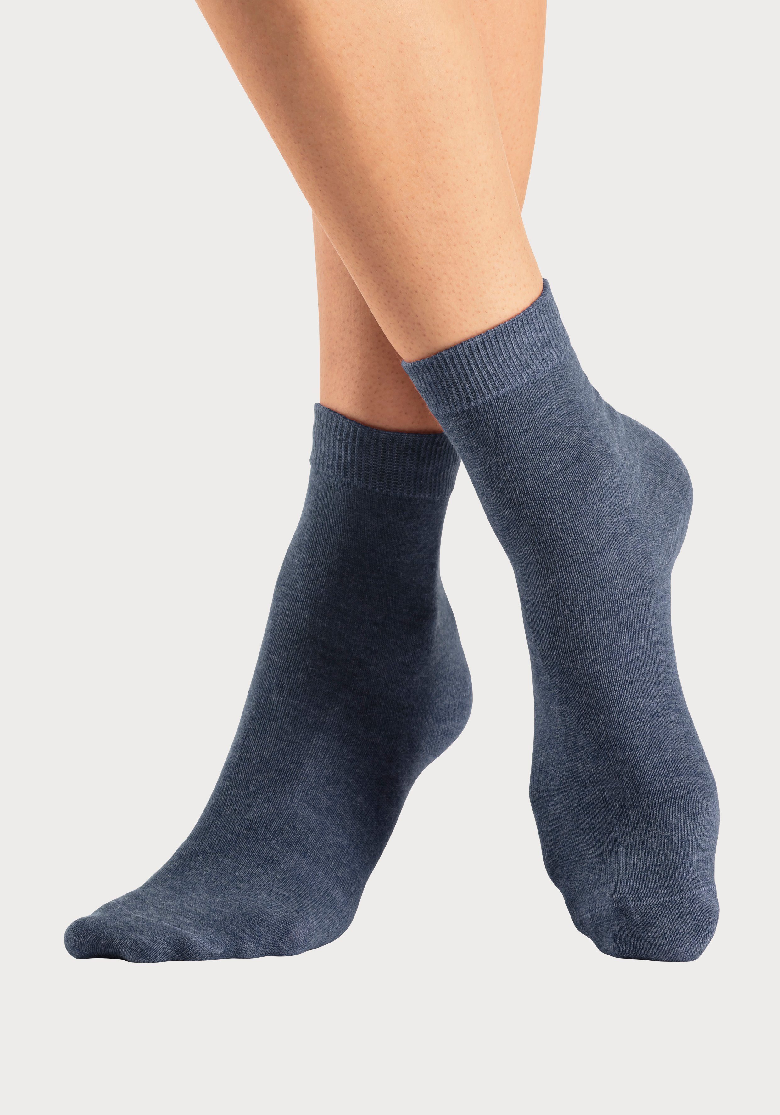 Lascana Basic sokken in kleurrijke mêleekleuren (set, 7 paar)