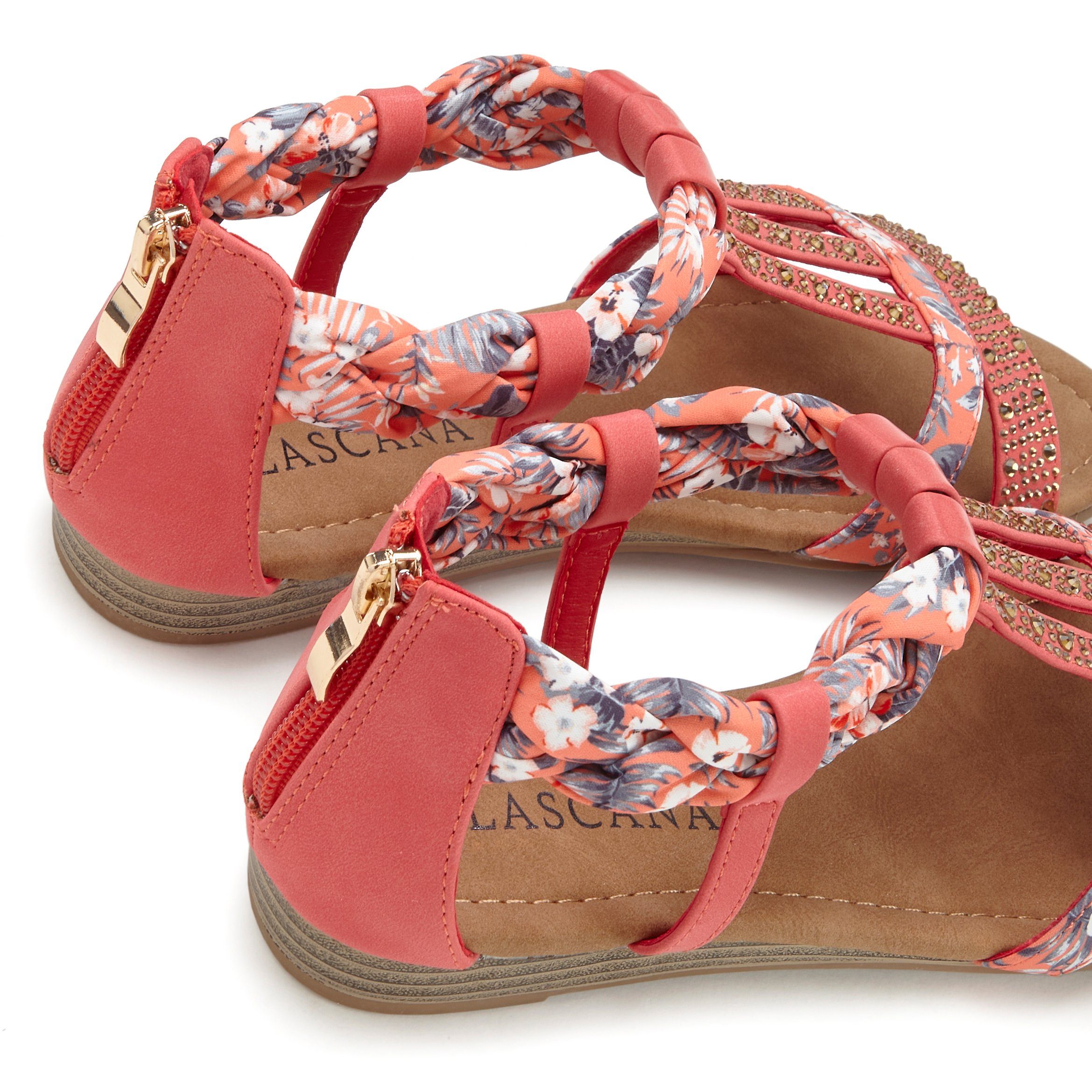 Lascana Sandalen Zomerschoen Sandalette, zomerschoen met versiering en kleine sleehak VEGAN