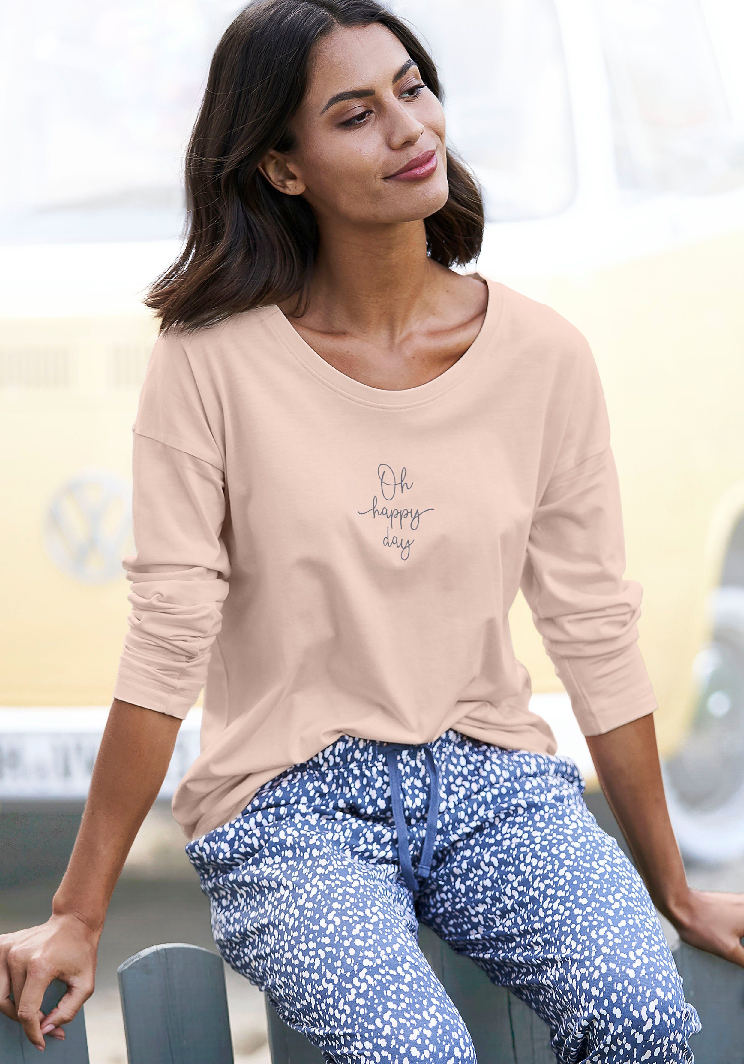 Vivance Dreams Pyjama top met zomer-statementprint