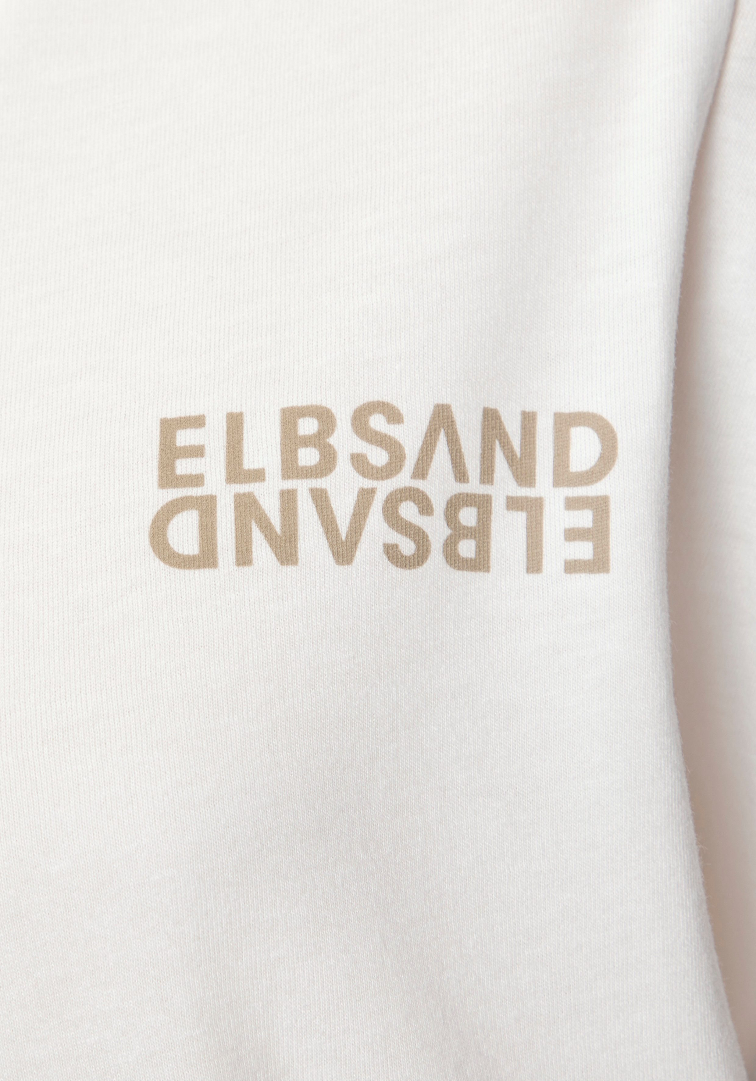 Elbsand Shirt met V-hals met logo-print, kortarmshirt, basic
