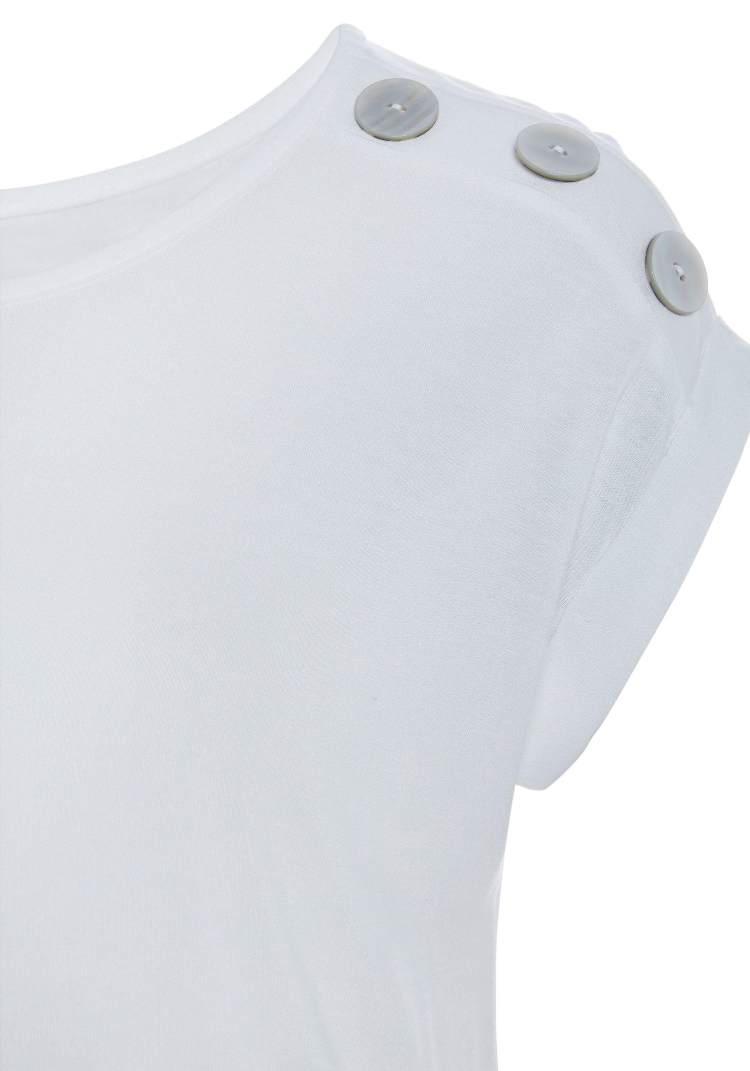 Buffalo Shirt met korte mouwen met decoratieve knopen, comfortabel t-shirt van jersey, basic