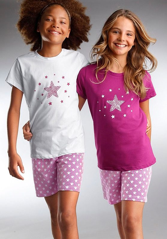 Petite fleur Pyjama modieuze sterrenprint op de shirts en broeken (4-delig, Set van 2)
