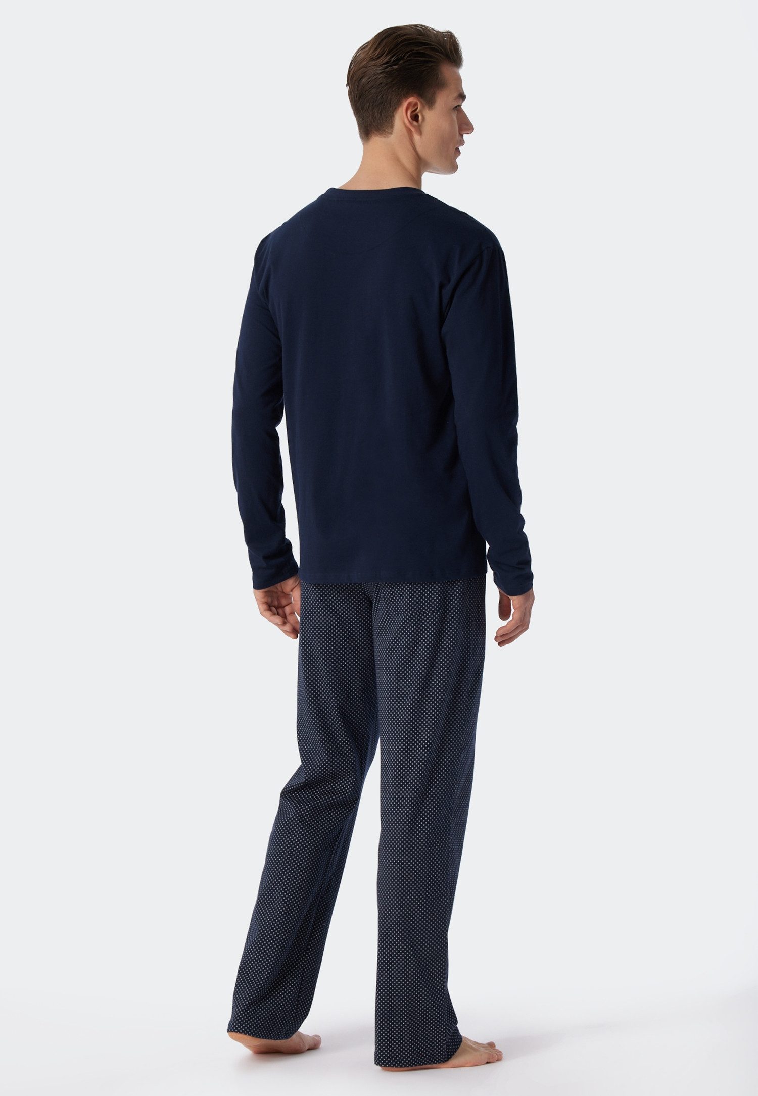 Schiesser Pyjama Ebony met ronde hals (2-delig, 1 stuk)