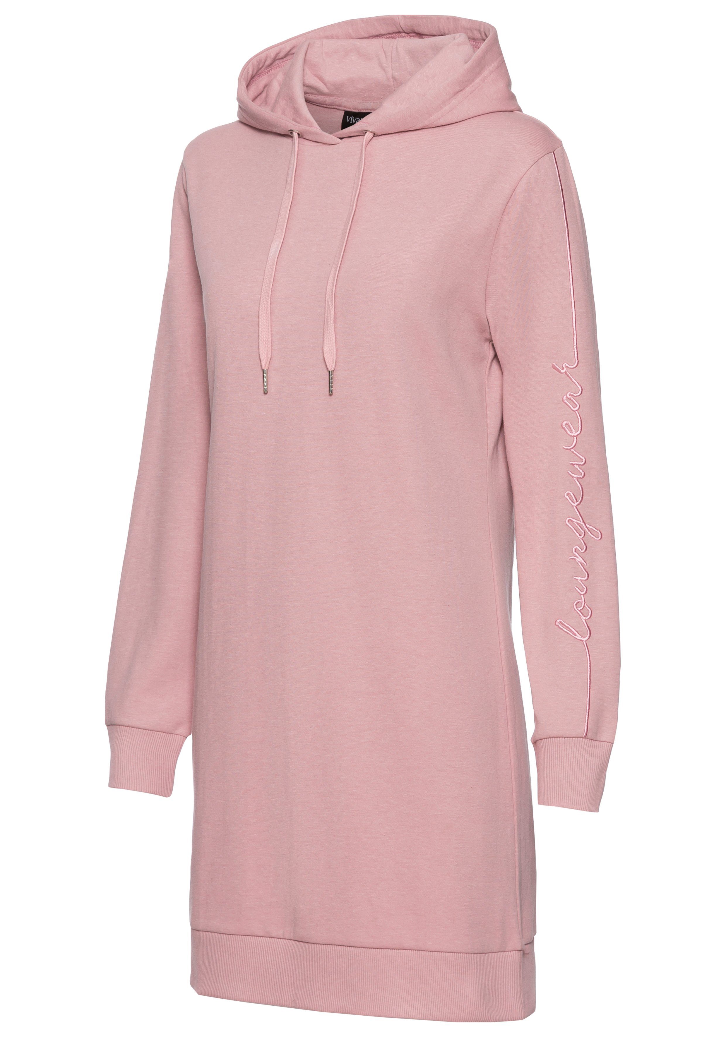 Vivance Sweatjurk met loungewear borduursel, lounge jurk (1-delig)