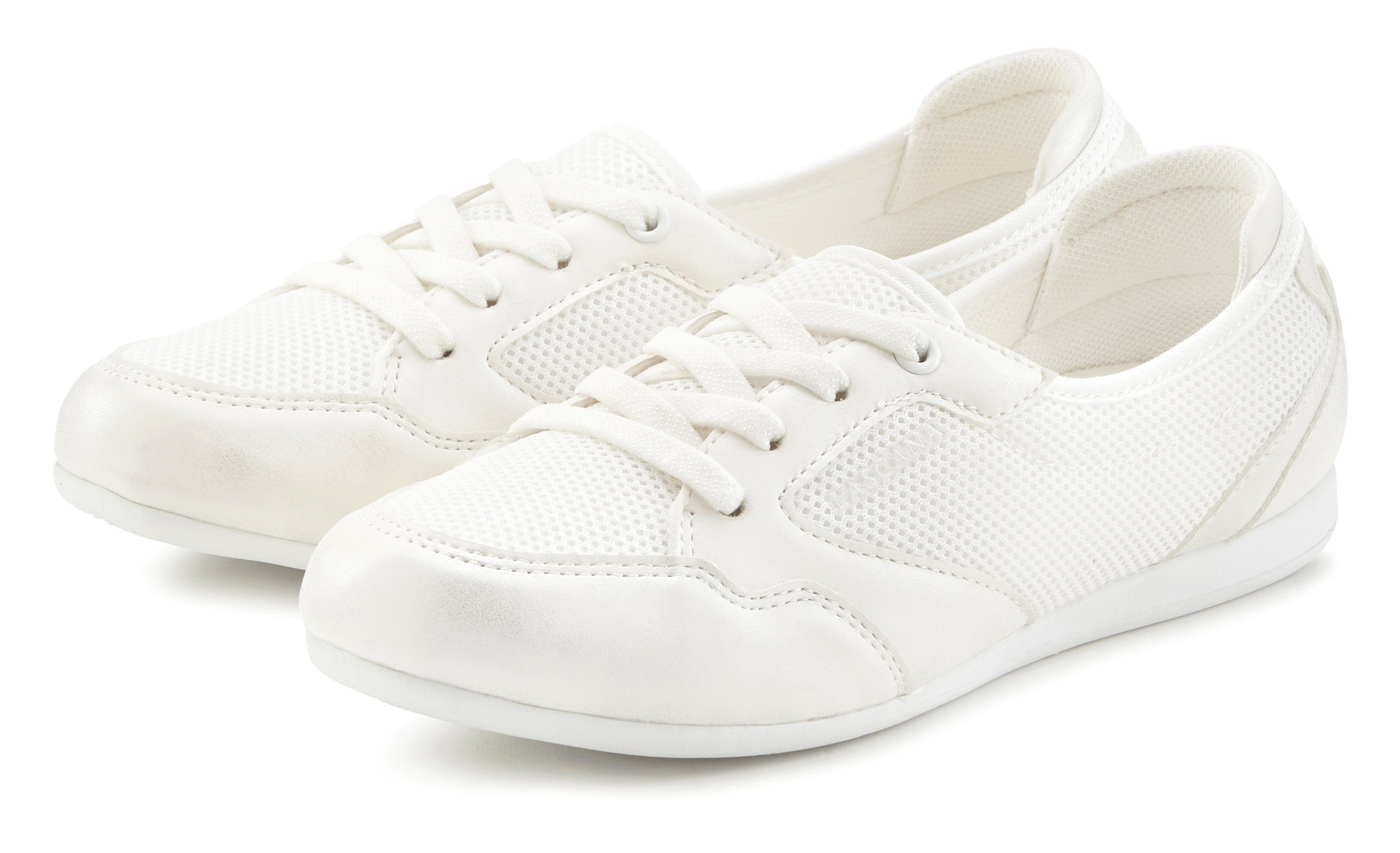 Lascana Sneakers Vrijetijdsschoen, lage schoen in modieuze mesh-look VEGAN