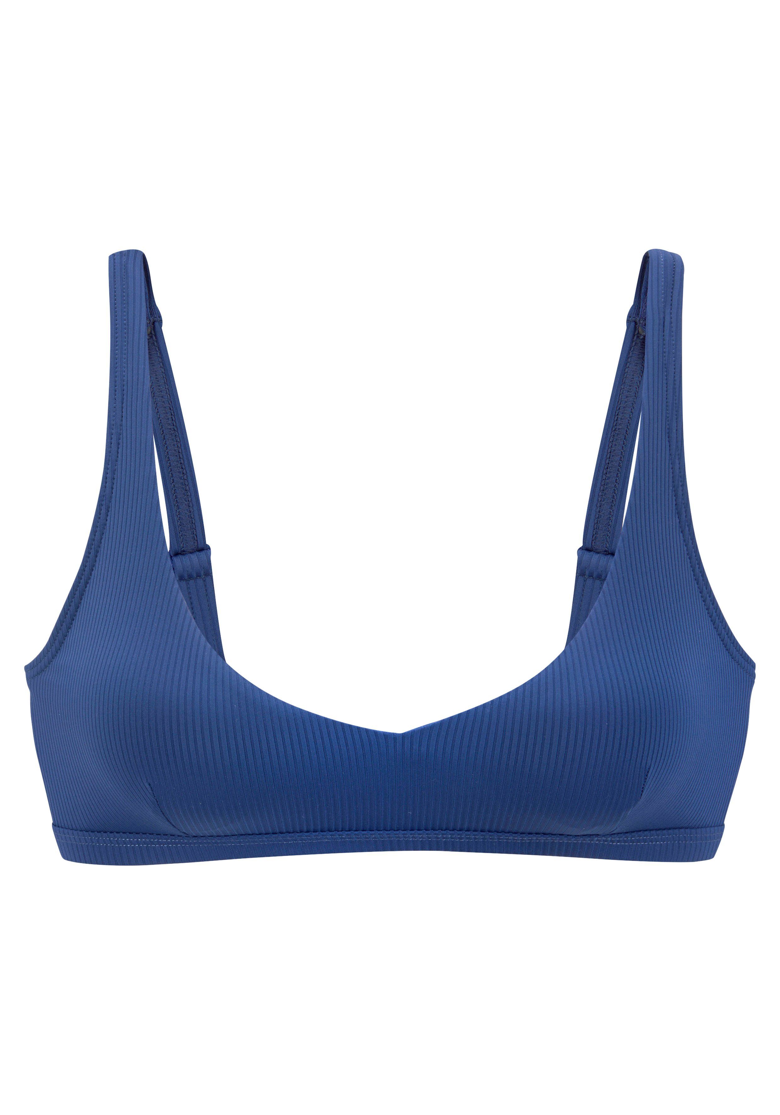 Venice Beach Bustierbikinitop Lucky van geribbelde structuurstof bikini tops maat C/D C/D blauw