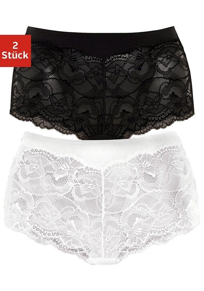 Vivance Hipster zachte microvezel manchetten en delicate kant (2 stuks, Set van 2)