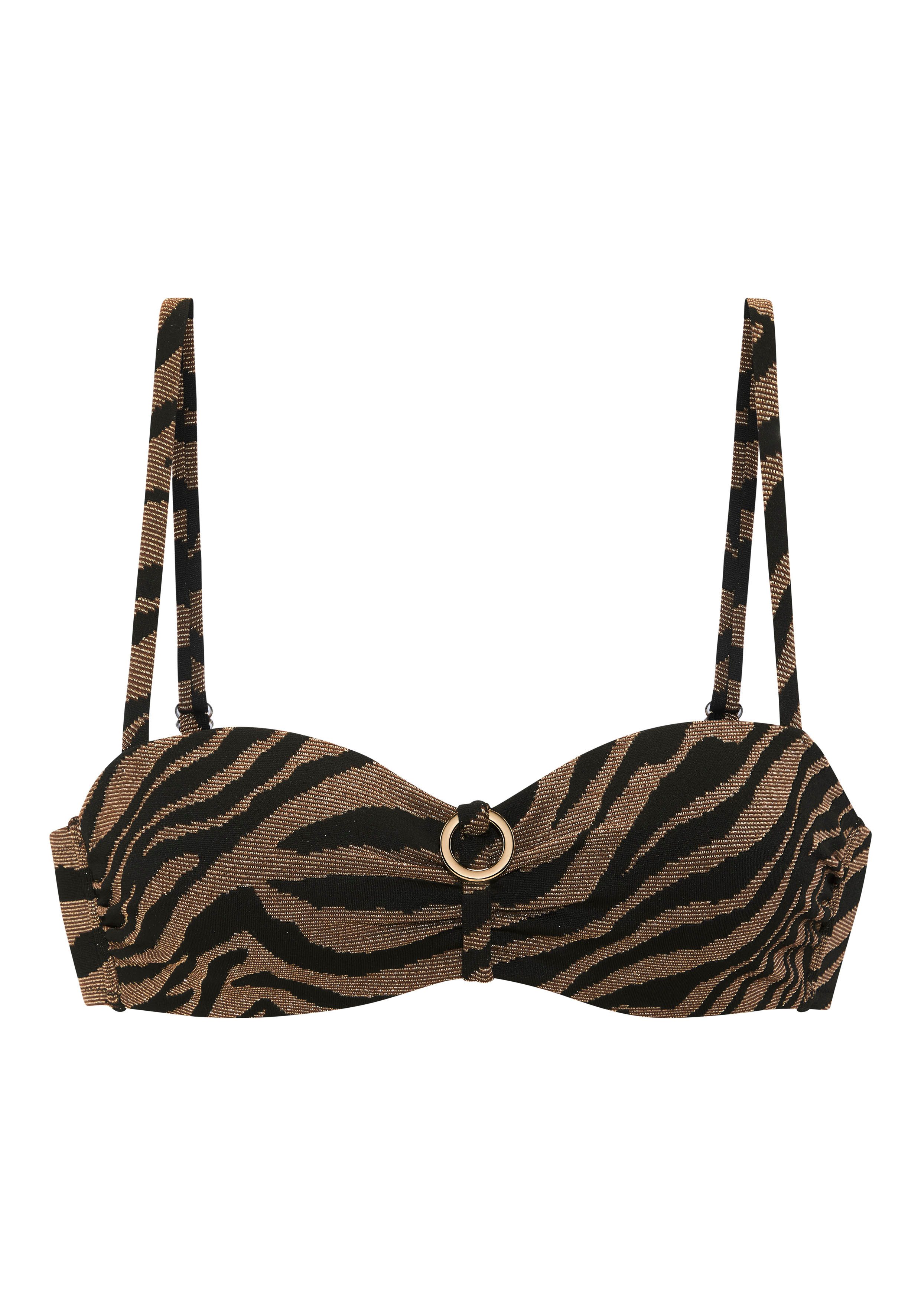 Bruno Banani Beugelbikini in bandeaumodel in tweekleurige animal-look