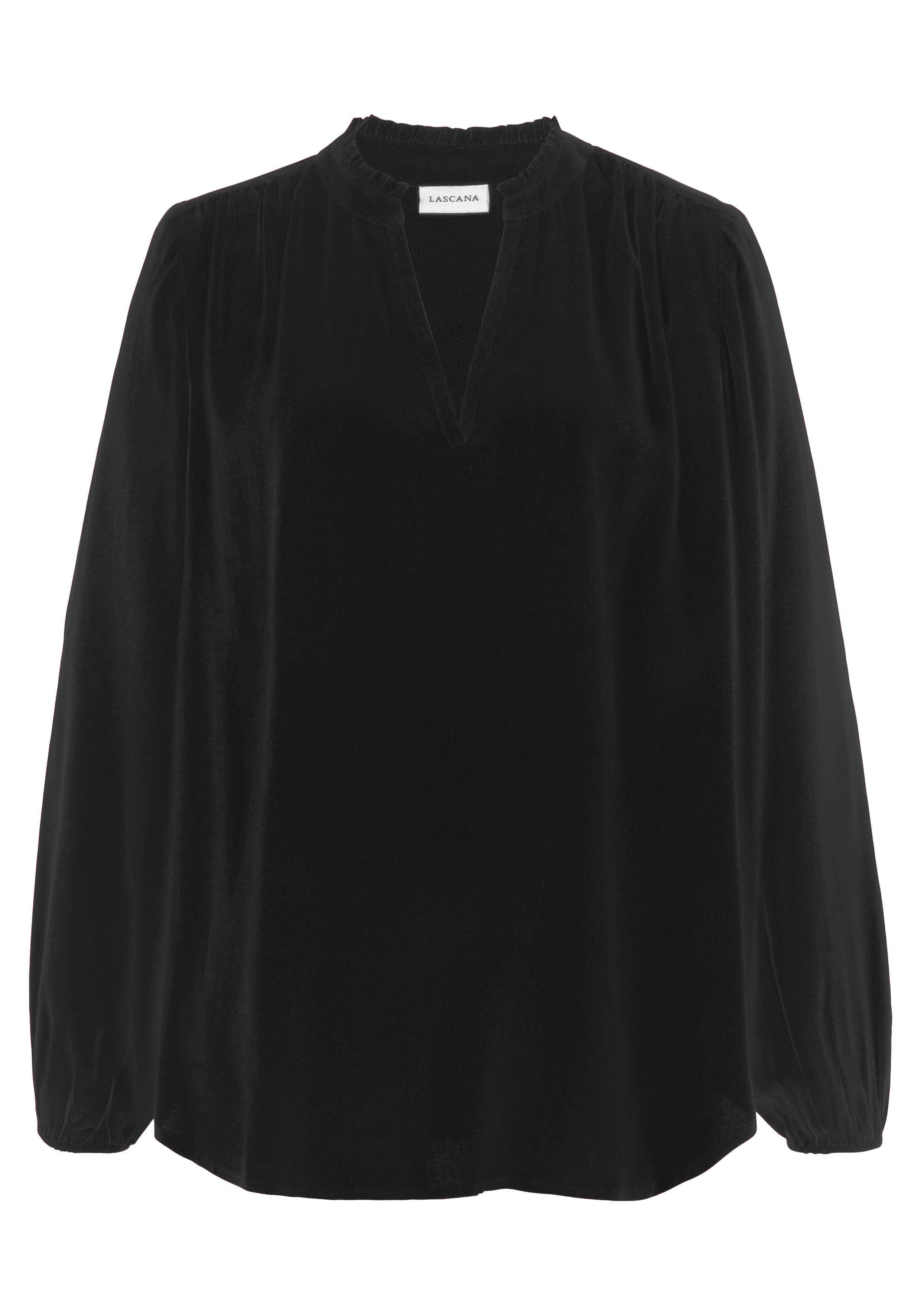 Lascana Blouse zonder sluiting met lange mouwen, lichte damesblouse, casual-chic, feestelijk