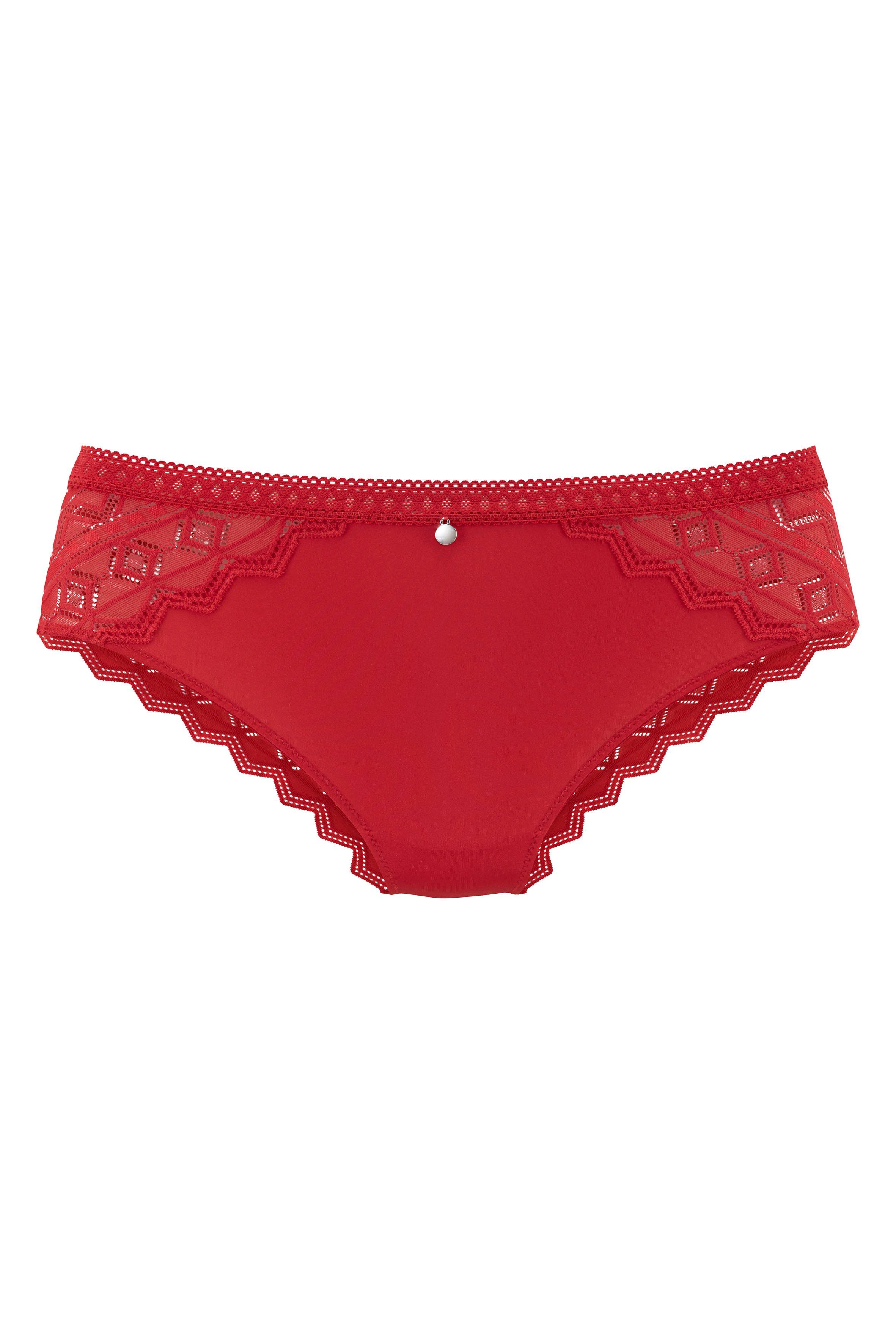 s.Oliver RED LABEL Beachwear Slip Romane met grafische kant in transparante look
