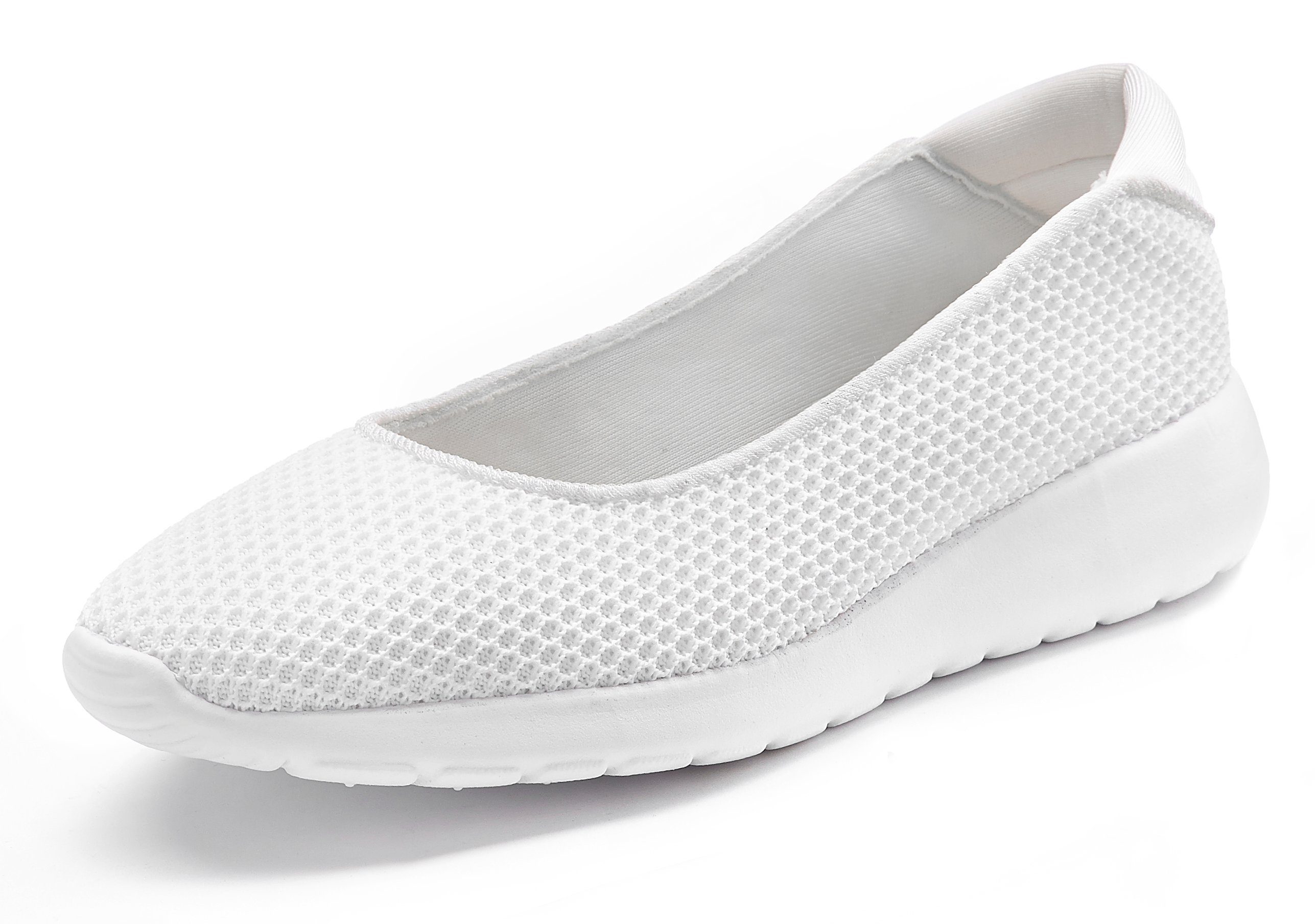 Lascana Ballerina's Vrijetijdsschoen, slipper, lage schoen, sneaker slip-in, lichte mesh-look