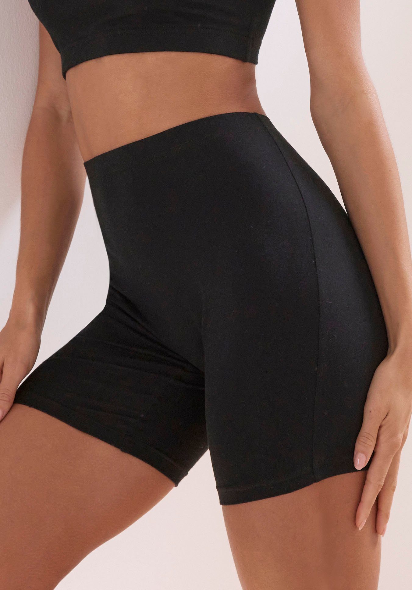 Lascana Lange onderbroek "Perfect Basics" van elastisch katoen (set, 2 stuks)