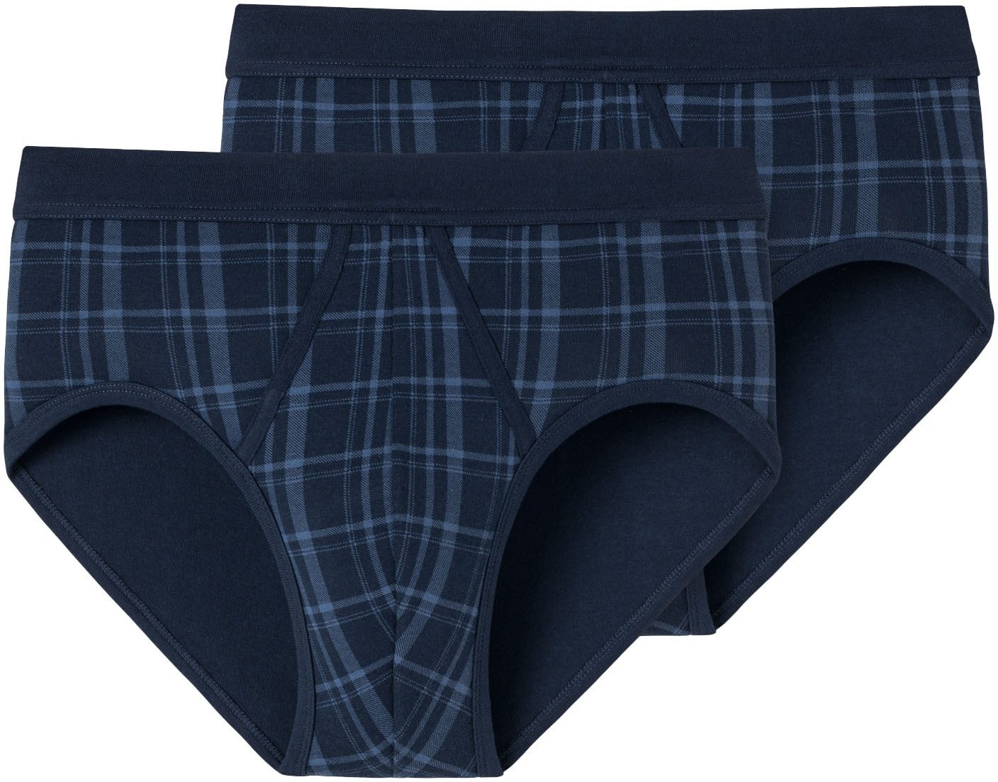 Schiesser Slip Original Classics met contrasterend ruitpatroon (2 stuks, Set van 2)
