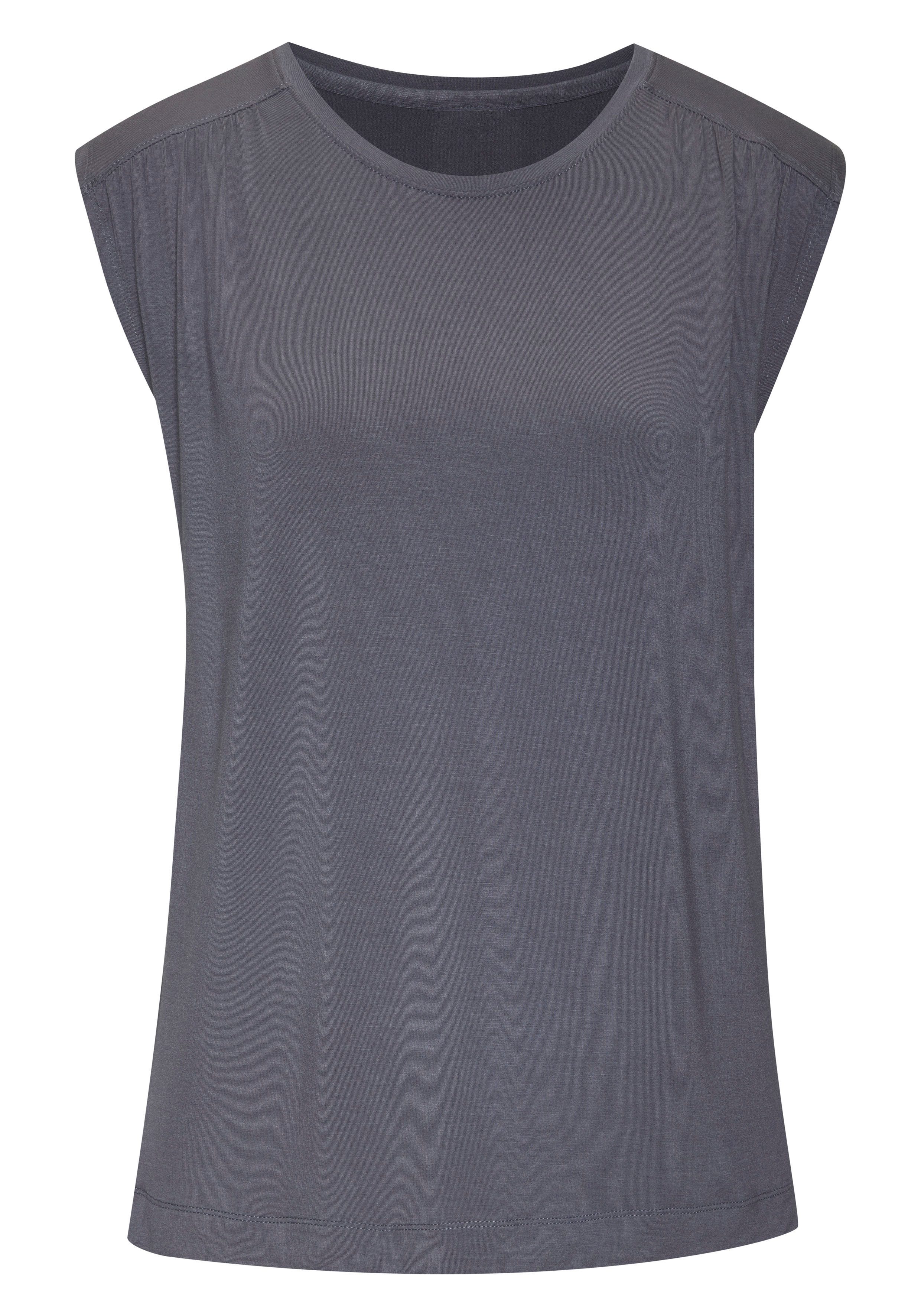 Lascana Shirttop Met schouderrimpeling van zachte viscose-stretch