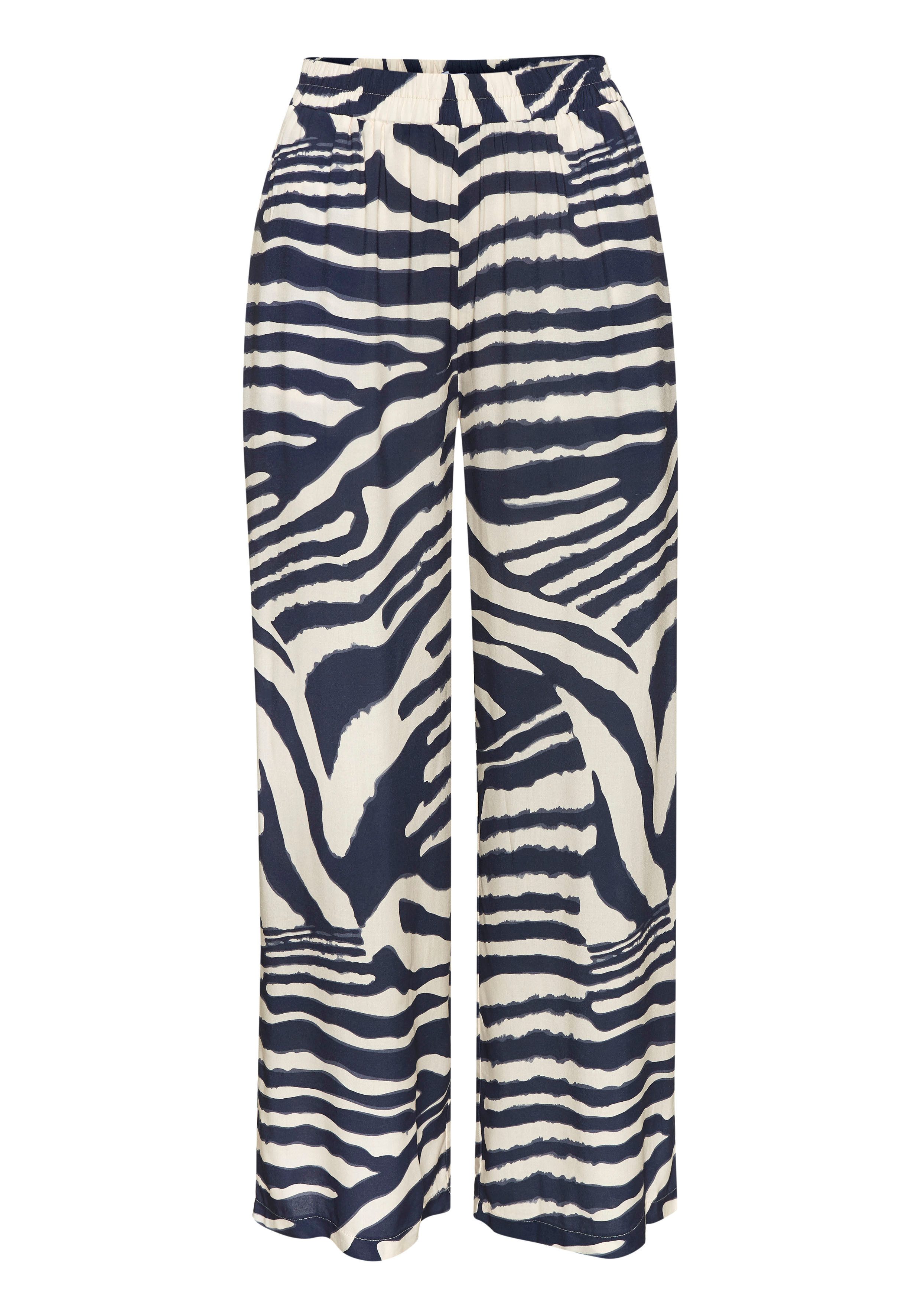 Lascana Palazzobroek met dierenprint, instapbroek, wide-leg, modieus