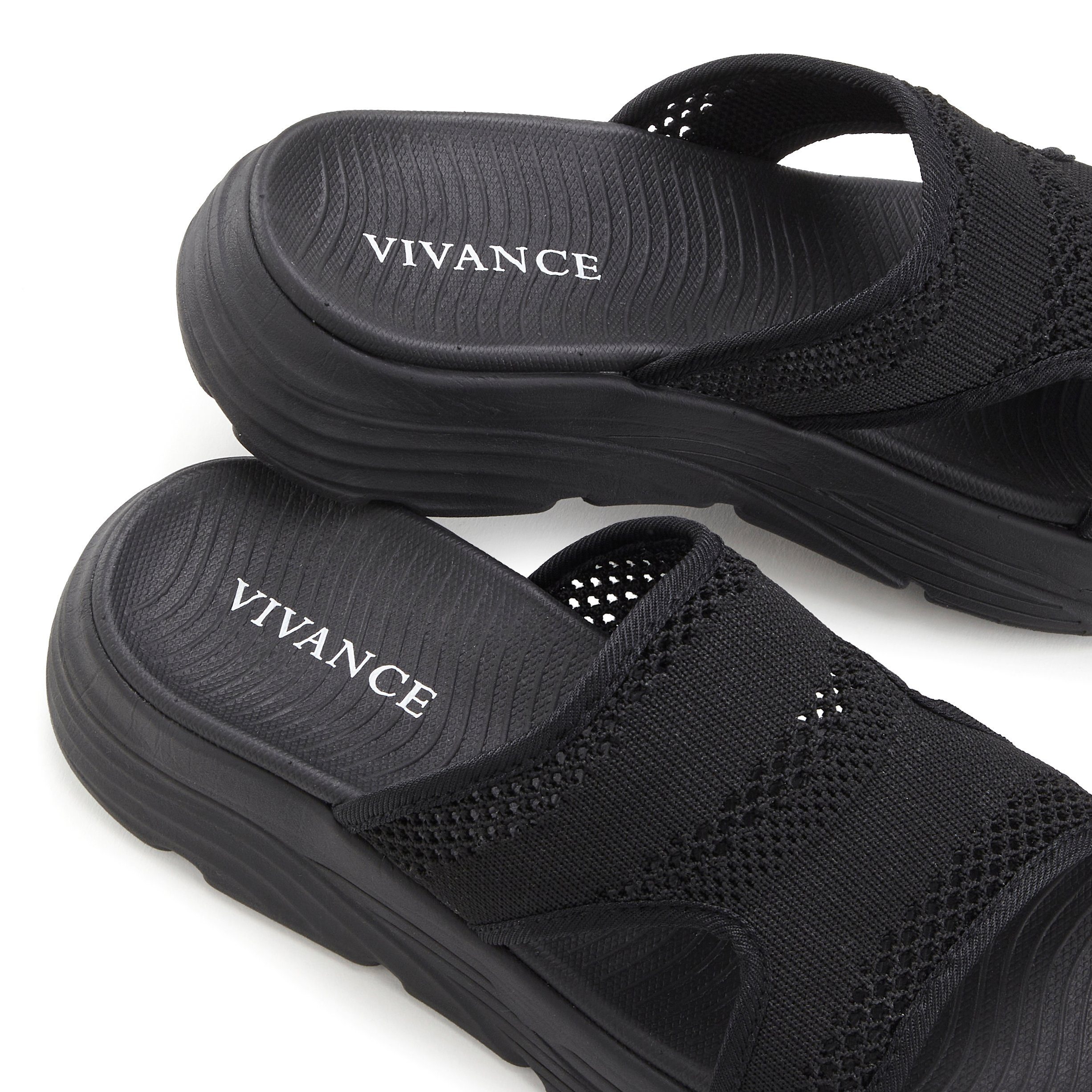 Vivance Slippers Mules, sandaal, open schoen met modieuze chunky-zool VEGAN