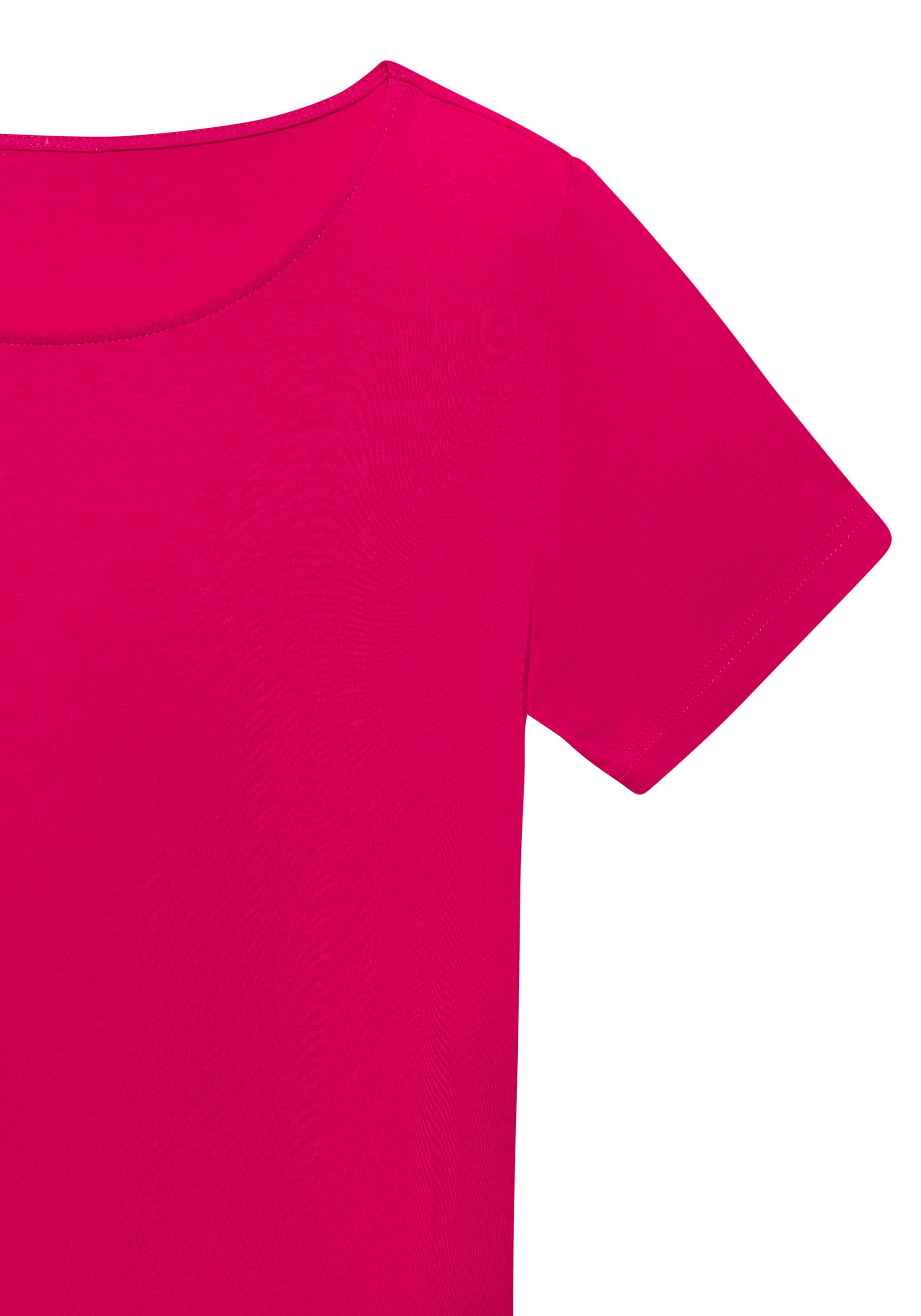 Lascana T-shirt Met ronde hals van elastische katoen-modal kwaliteit (Set van 2)