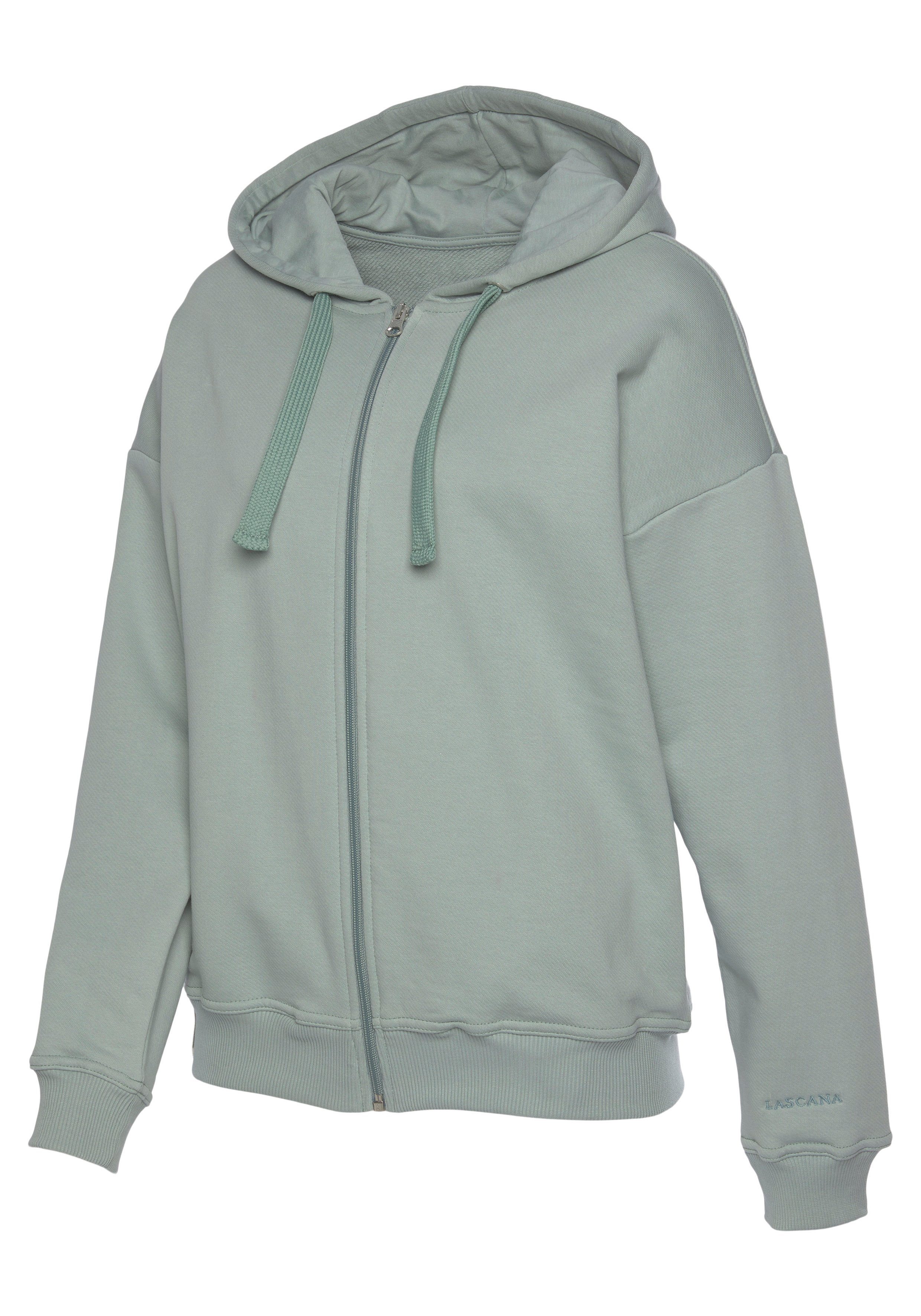 Lascana Sweatvest -lounge jas van biologische katoen, loungewear