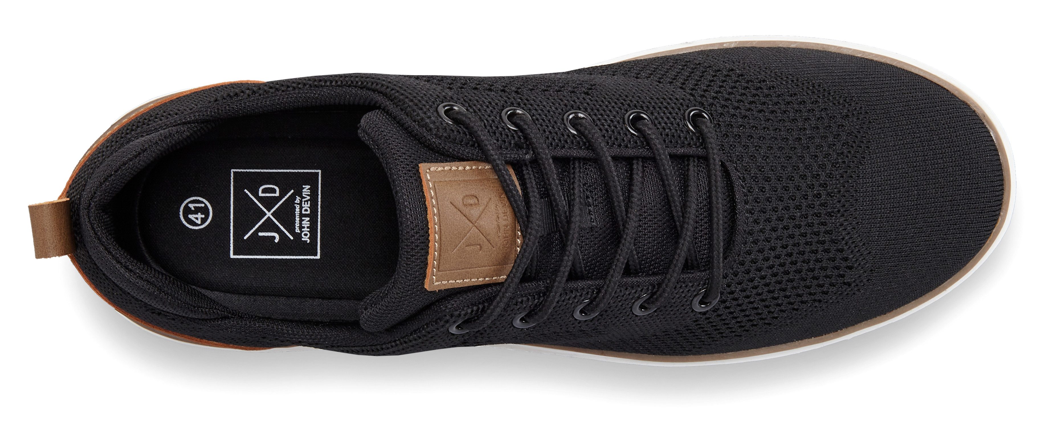 John Devin Sneakers Veterschoenen met mesh-look, vrijetijdsschoen, lage schoen unisex vegan