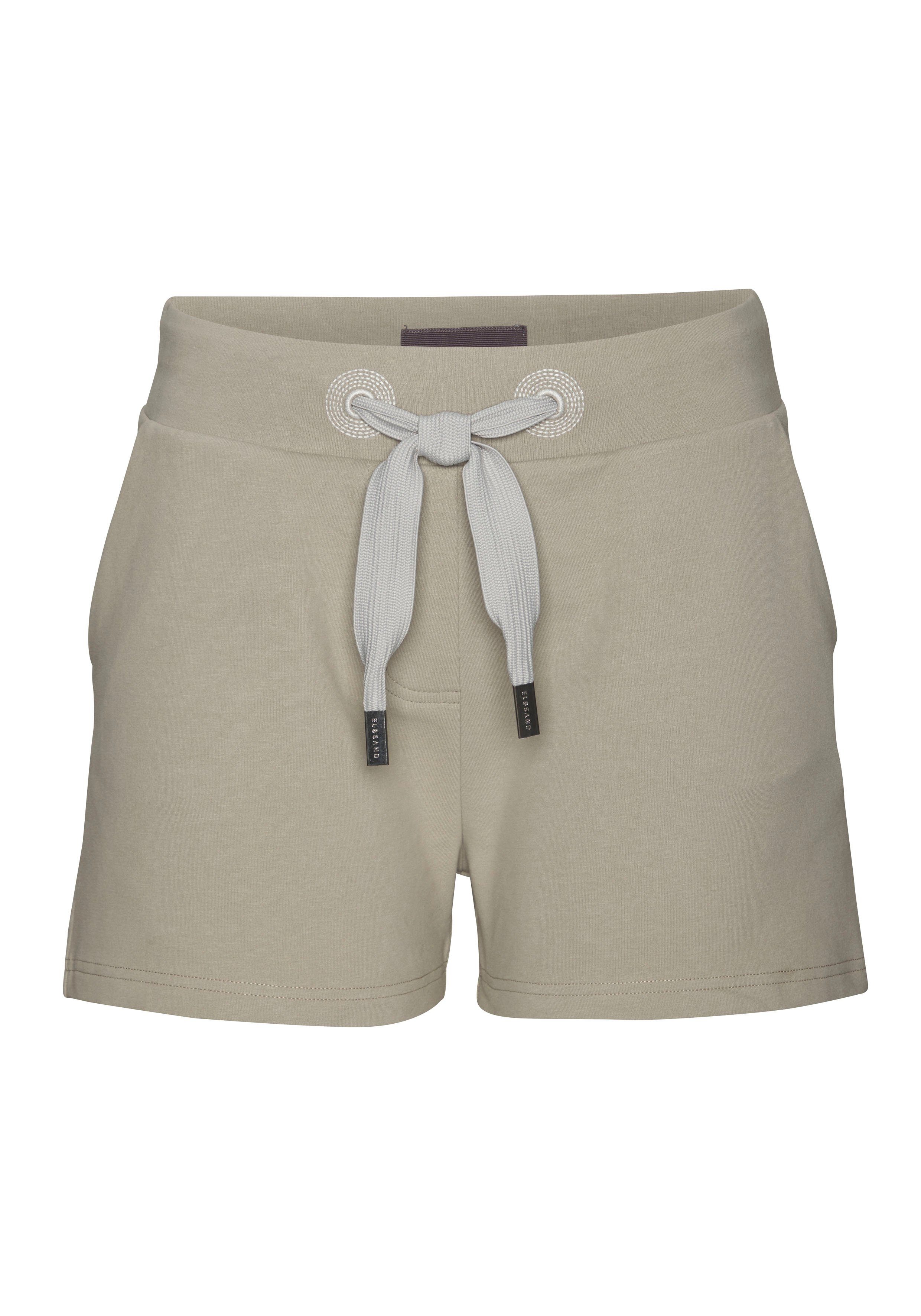 Elbsand Sweatshort Melros met zakken, korte broek van katoen, strandbroek, sportief-casual lounge broeken maat M (38) groen