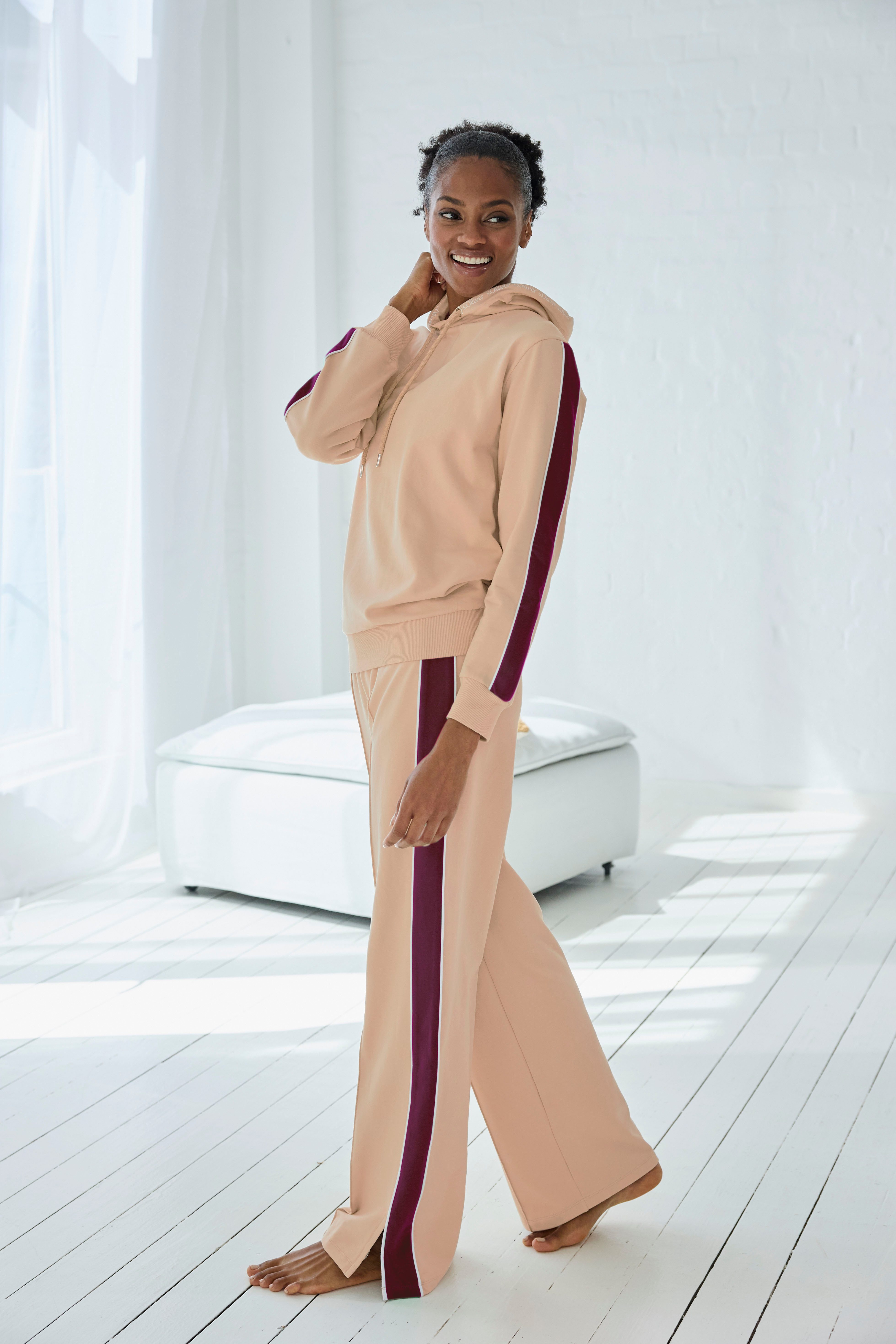 s.Oliver RED LABEL Beachwear Hoodie met contrasterende accenten, loungewear (1-delig)