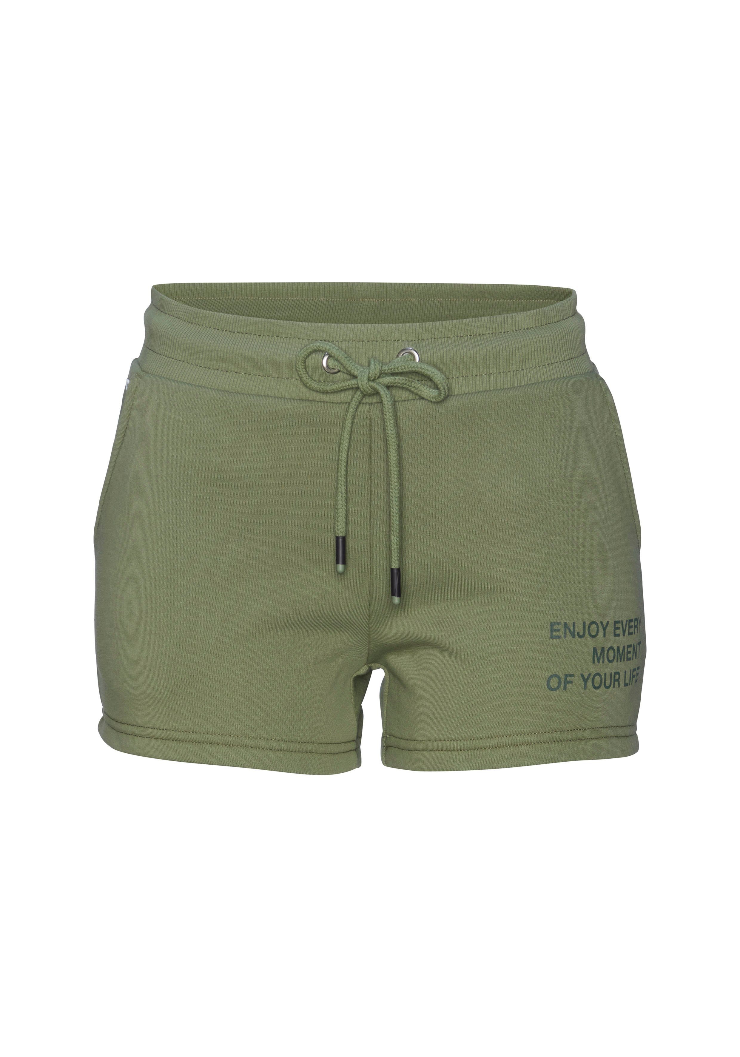 Buffalo Sweatshort met statement print, loungewear