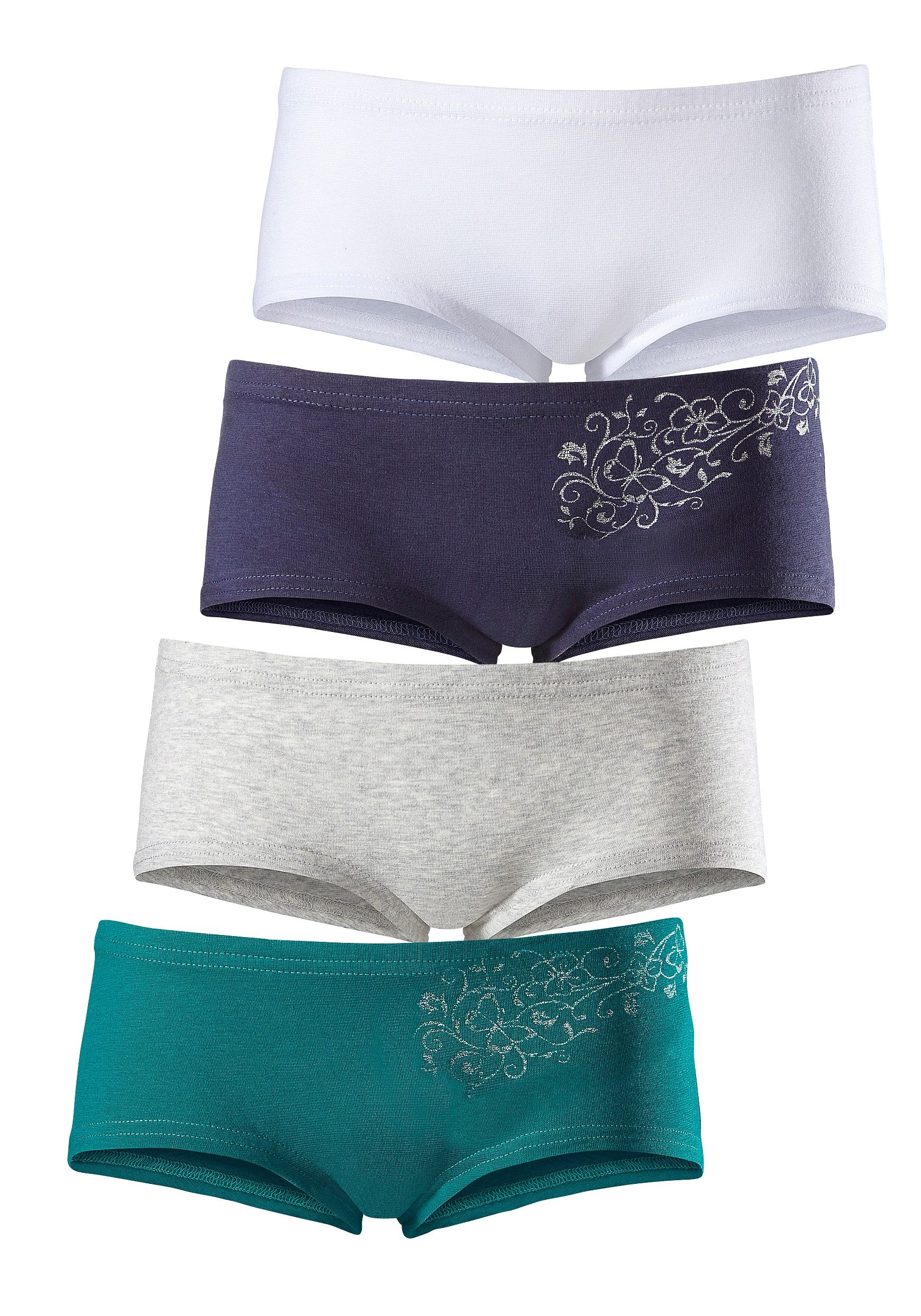Petite fleur Hipster met glitterprint (set, 4 stuks)