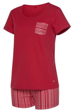 s.oliver red label beachwear shortama met noors dessin rood