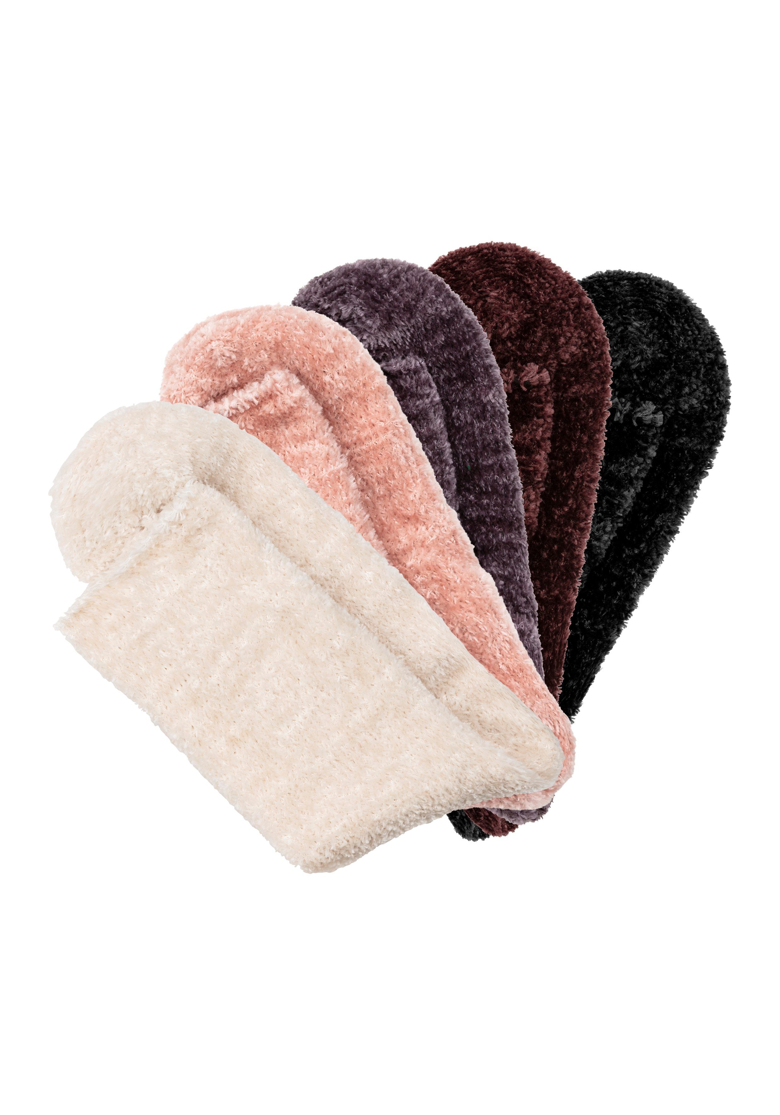 Lavana Wellness-sokken Bedsokken Bed sokken van zacht, licht glanzend chenille garen (set, 5 paar)