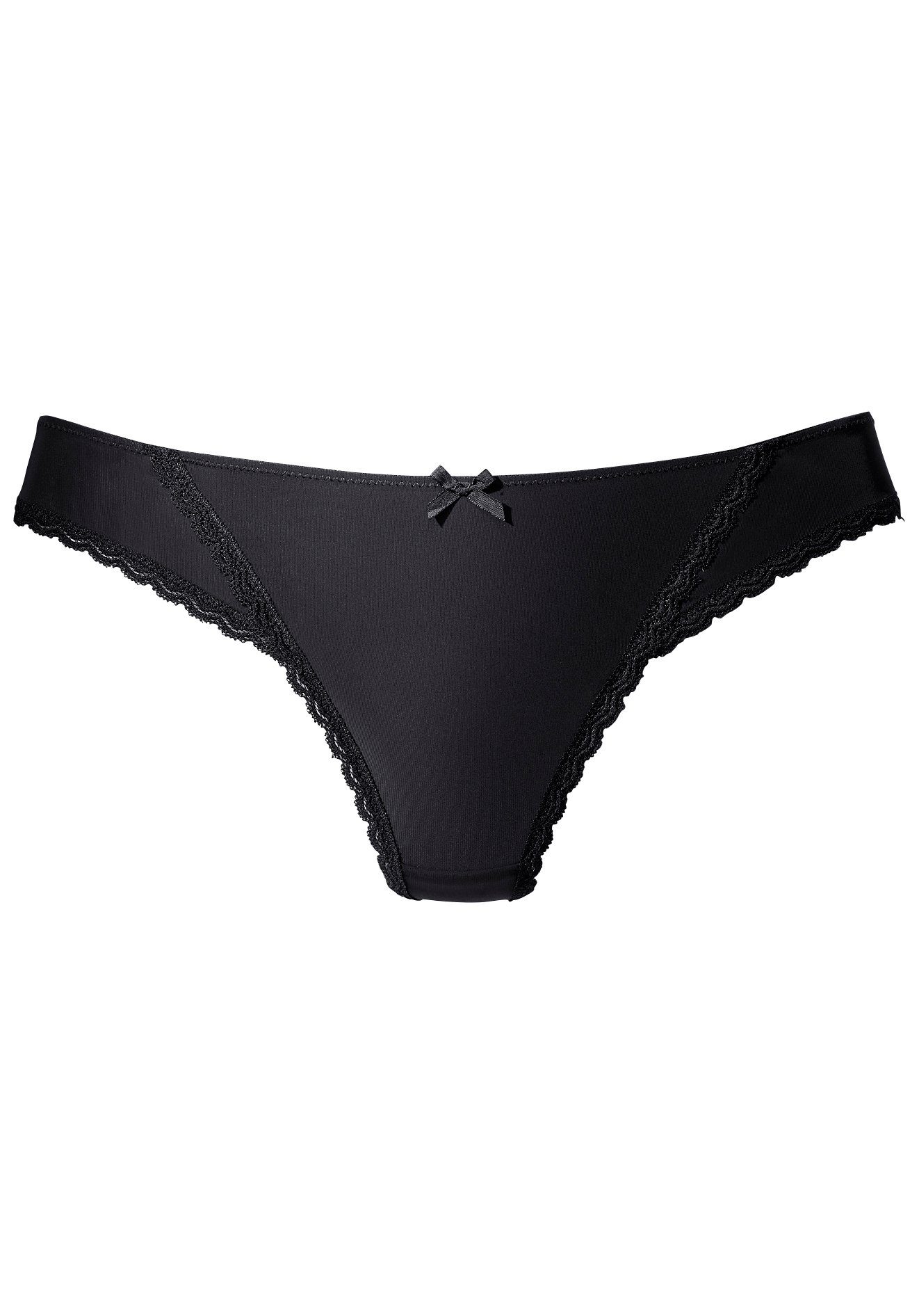 s.Oliver RED LABEL Beachwear String Camille met fijne kanten rand strings maat 32/34 zwart