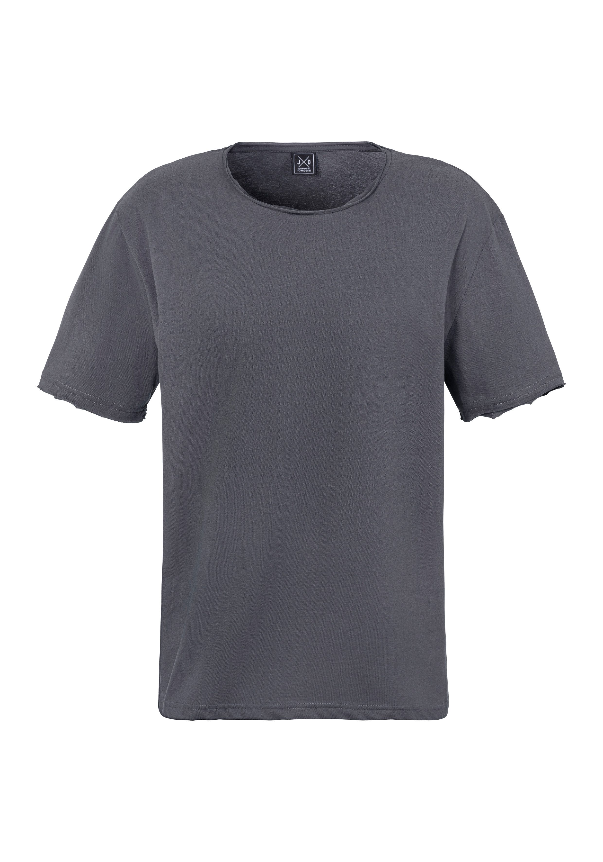 John Devin T-shirt Relaxed fit, korte mouwen, vrijetijdsshirt met ronde hals van 100% katoen (set, 2)