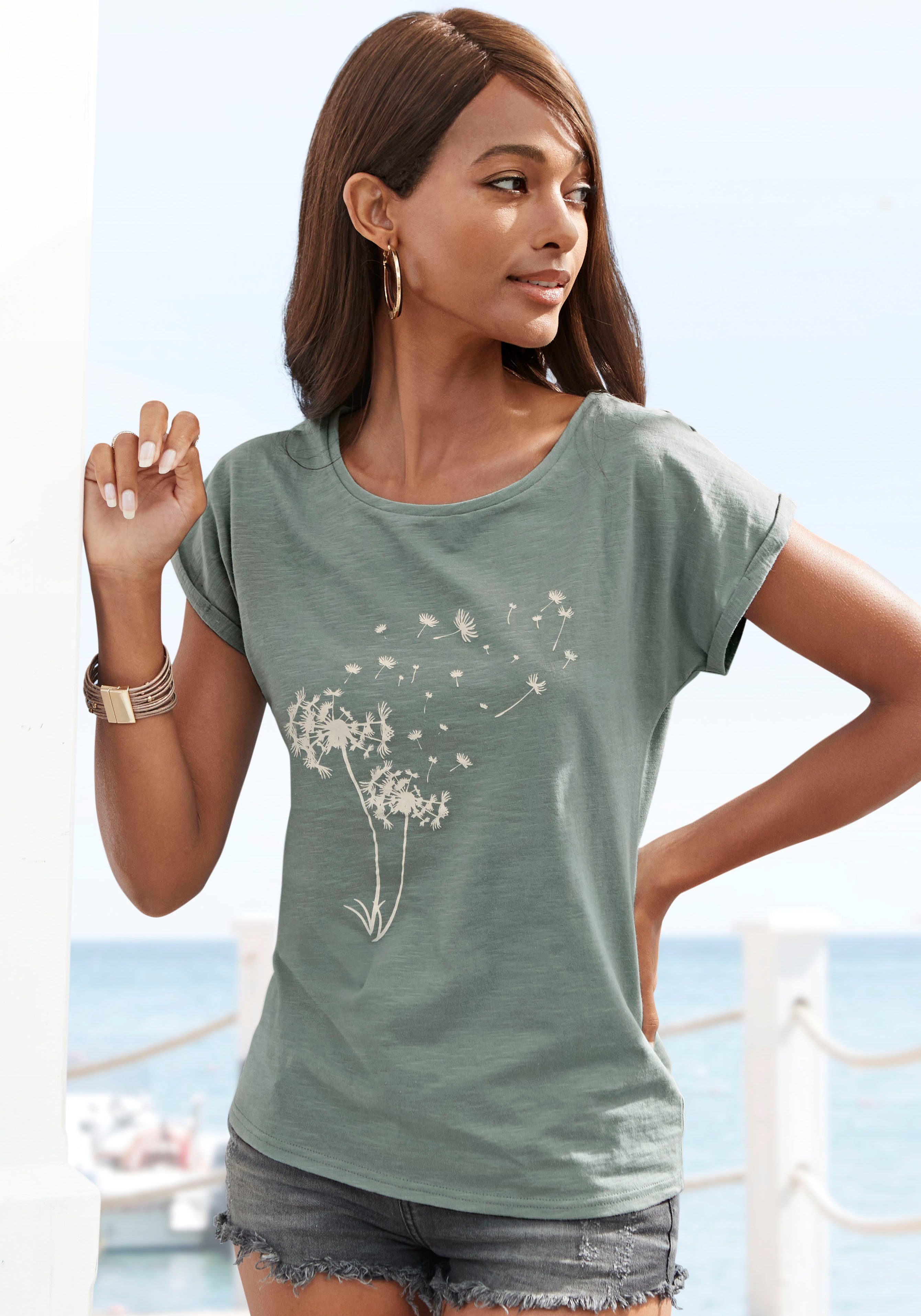 Vivance T-shirt Met print 'Pusteblume' aan de voorkant (1-delig)