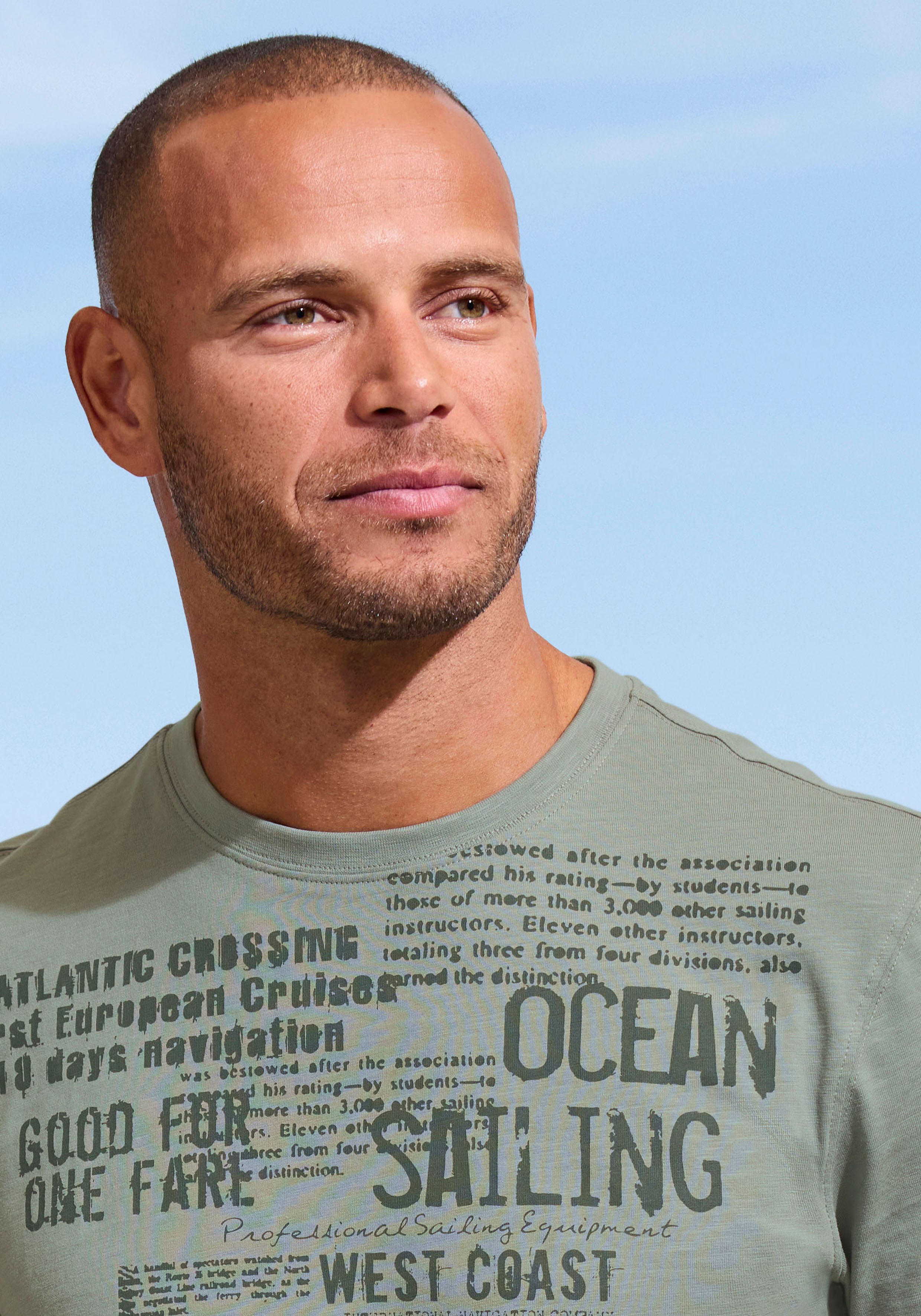John Devin T-shirt Met print Regular-fit, van slub-kwaliteit, met print