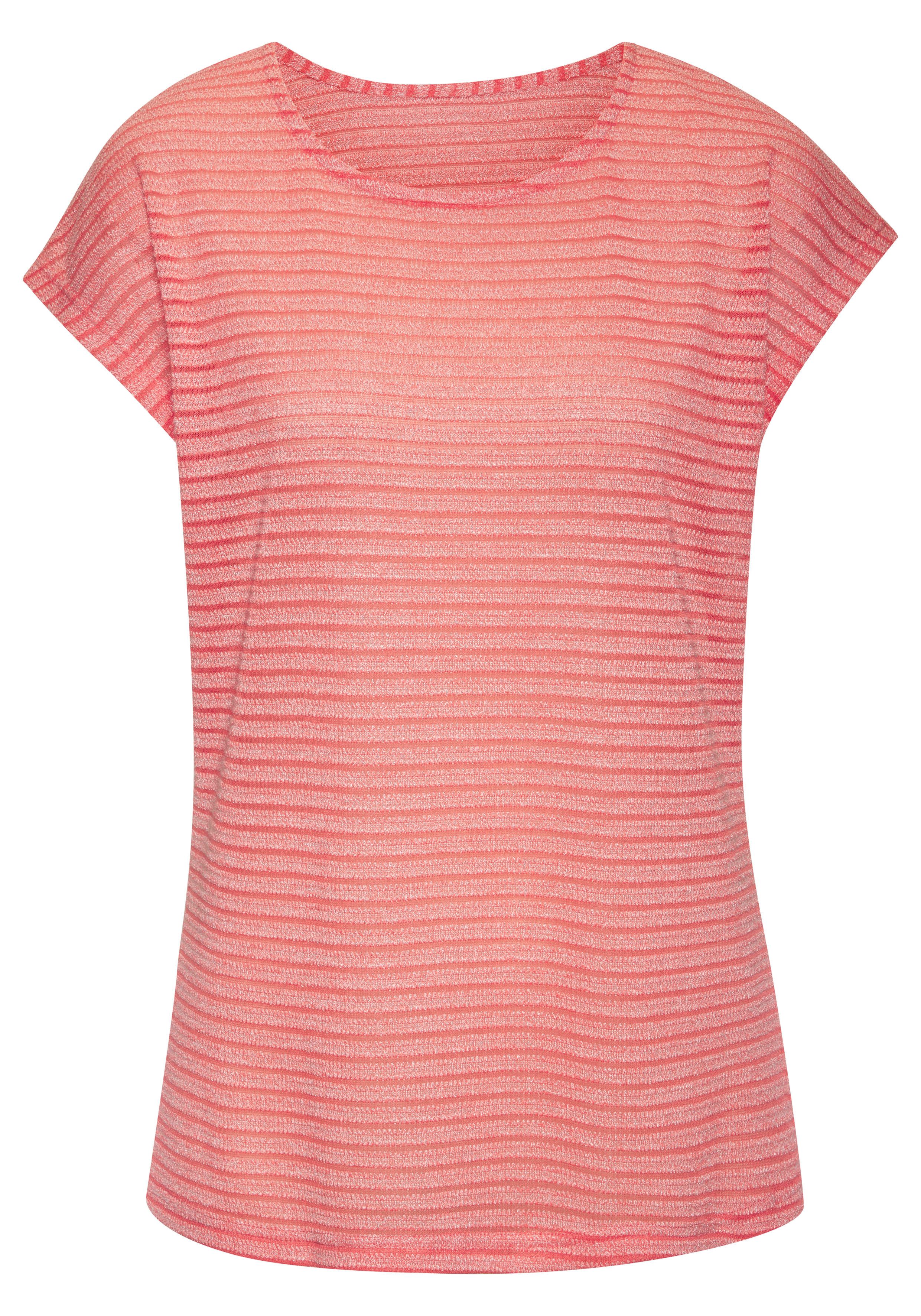 Vivance Shirt met korte mouwen In streep-look van onderhoudsvriendelijke viscosekwaliteit shirts maat 32/34 oranje