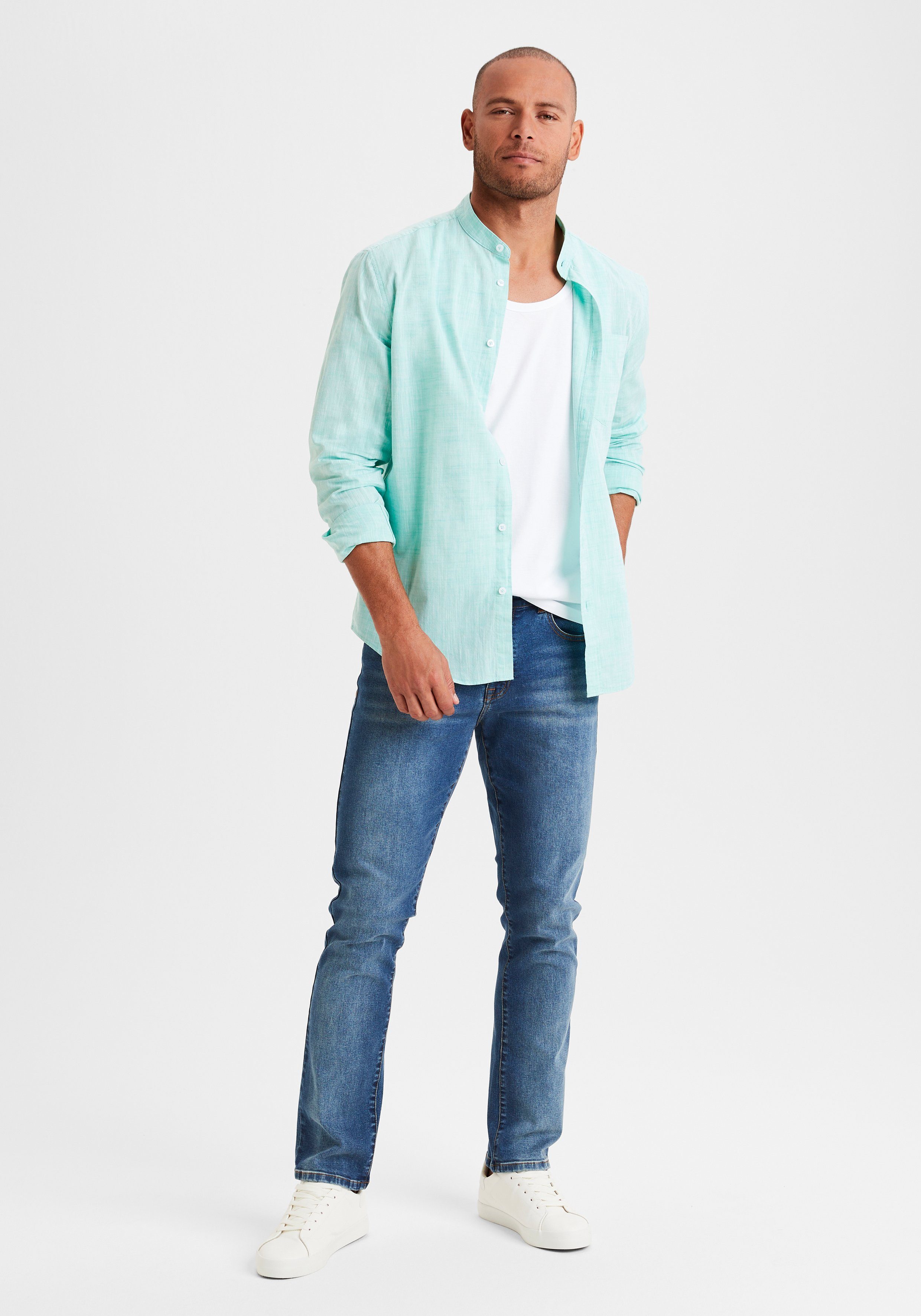 Buffalo 5-pocket jeans Straight fit met normale taillehoogte, van elastische denim-kwaliteit