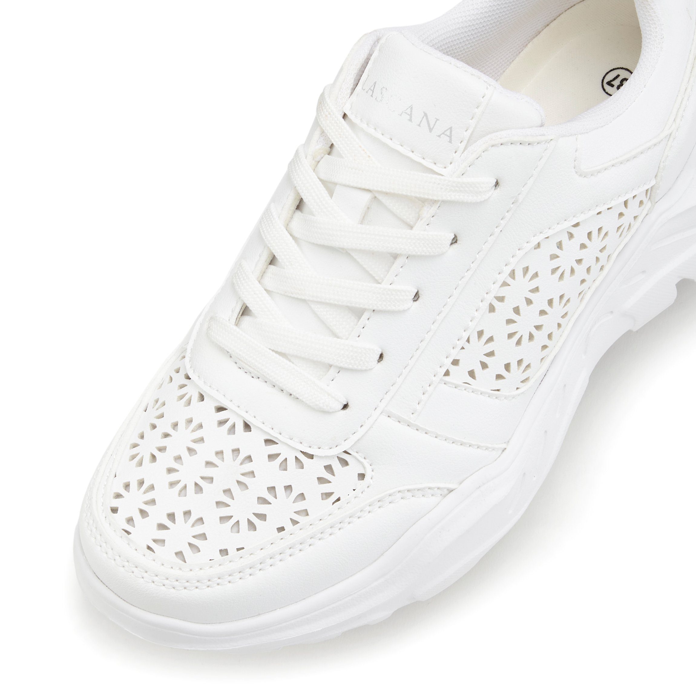 Lascana Sneakers Vrijetijdsschoen, lage schoen met kleine cut-outs en chunky zool VEGAN