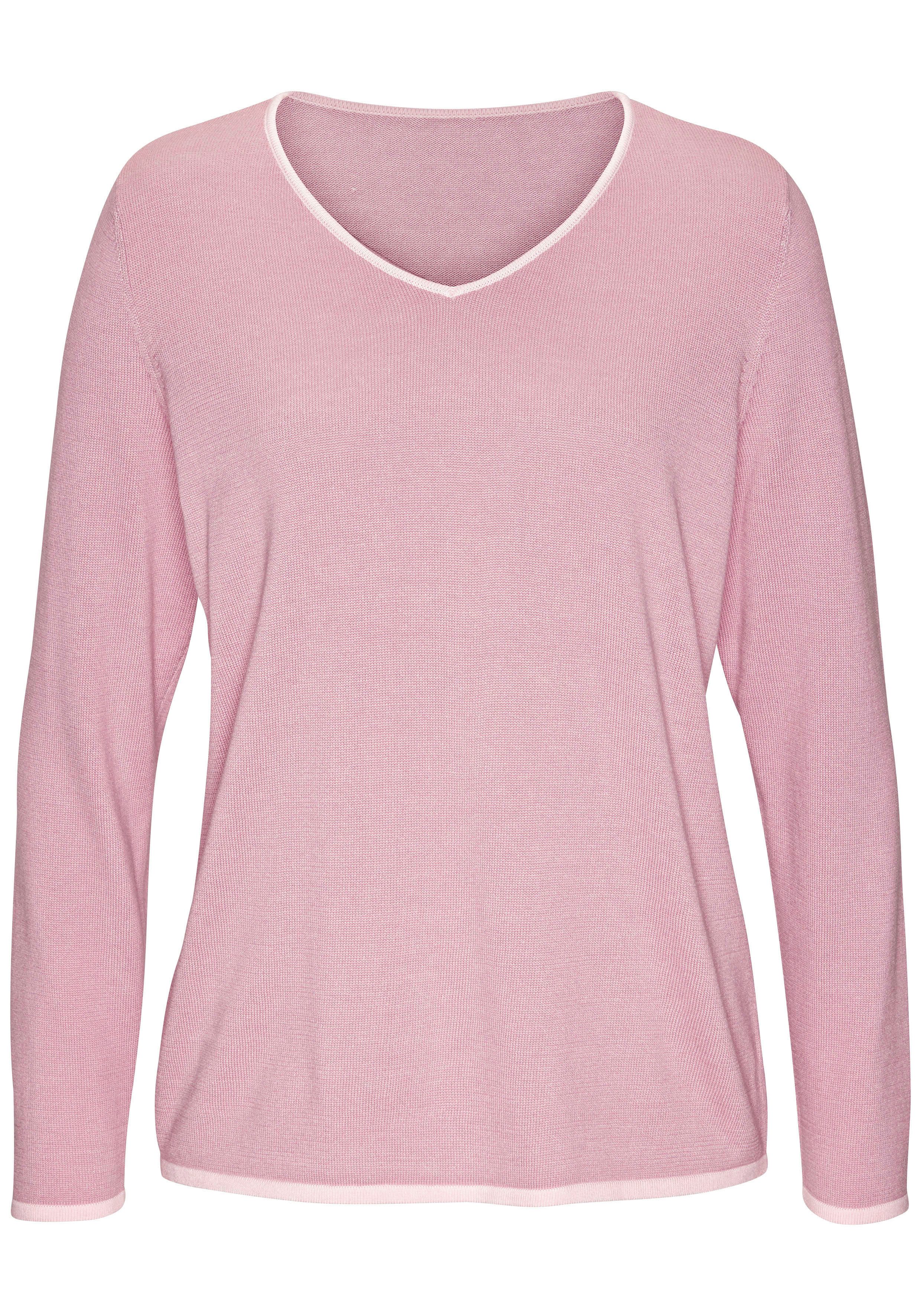 Vivance Trui met V-hals met contrastranden, casual