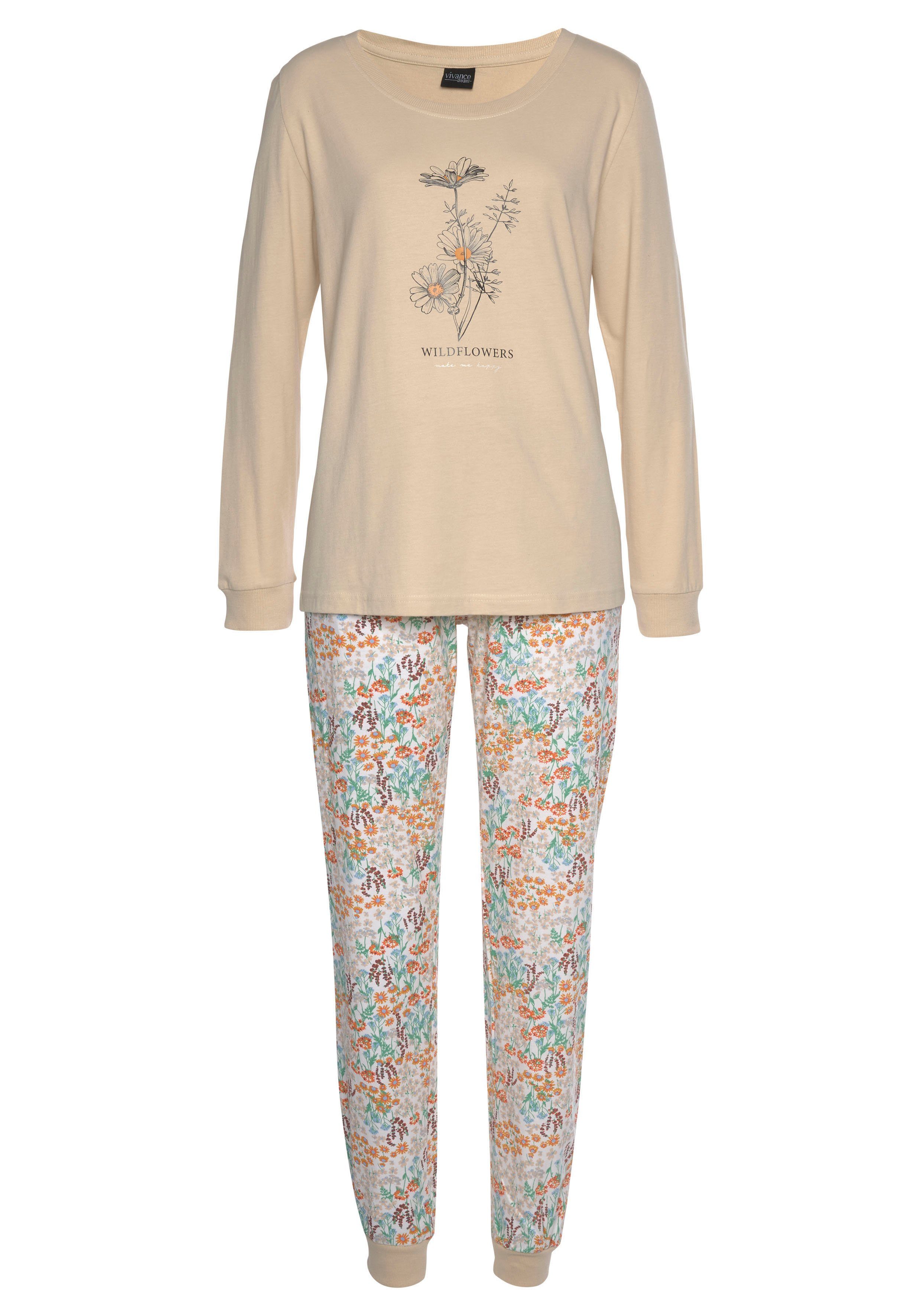 Vivance Dreams Pyjama met frontprint (4-delig, Set van 2)