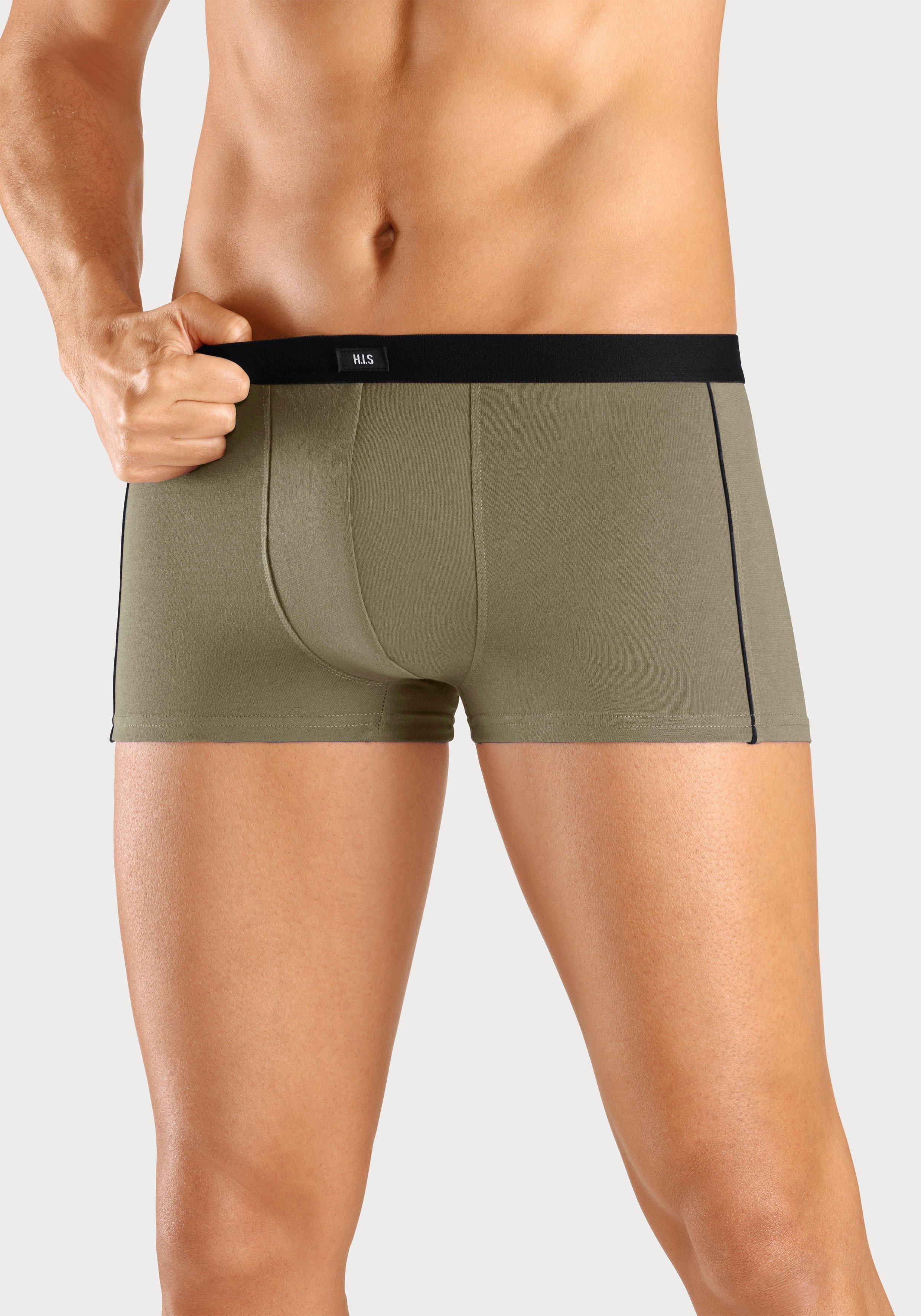 H.I.S Hipster strak zittende boxershorts van katoenmix (set, 3 stuks) heren maat 3 multicolor