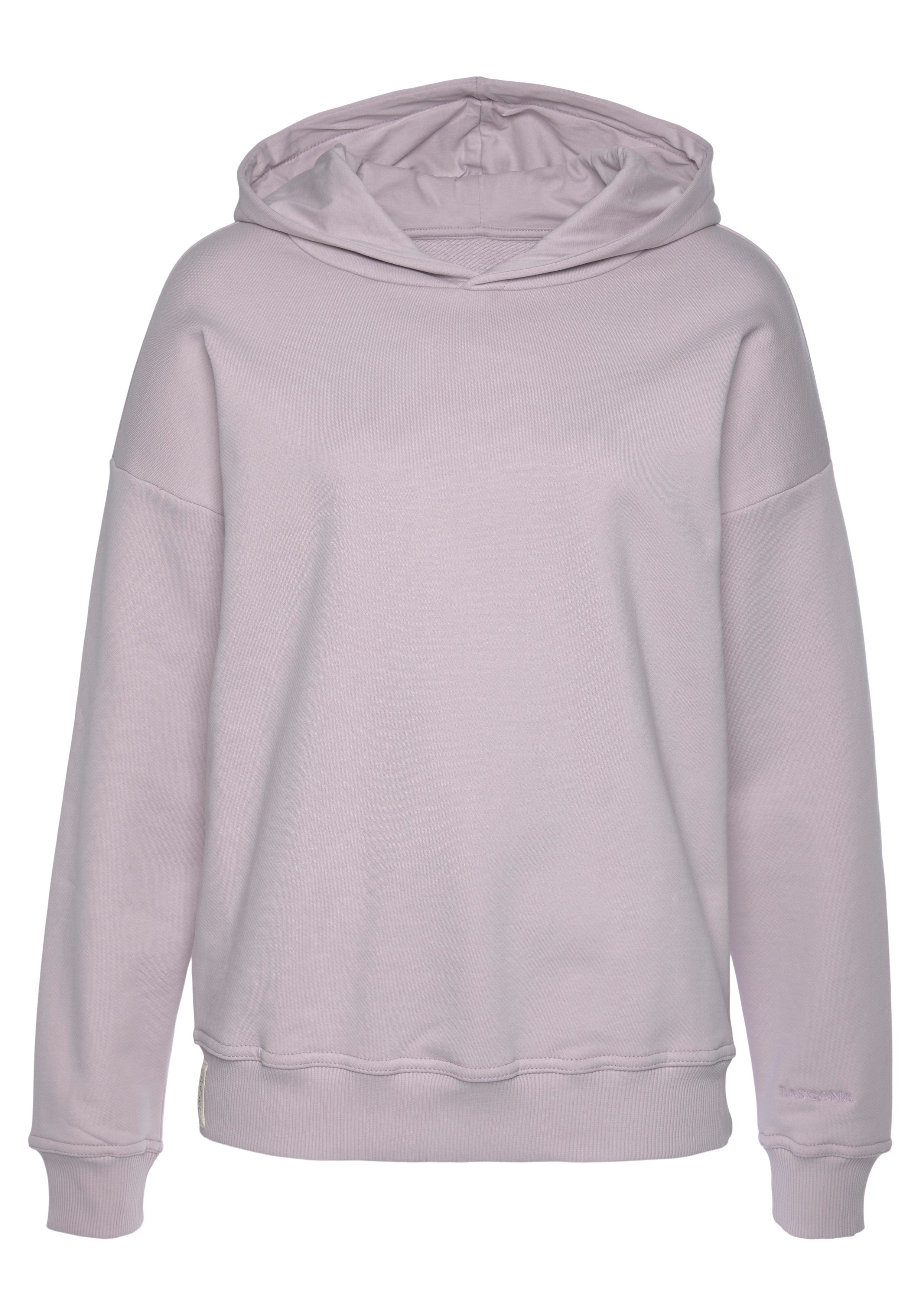 Lascana Hoodie van biologische katoen, loungewear tops & hoodies maat 32/34 paars
