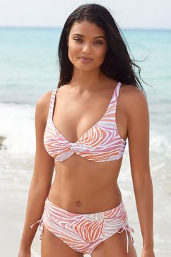 sunseeker bikinitop met beugels amari in knoop-look en achter te strikken multicolor