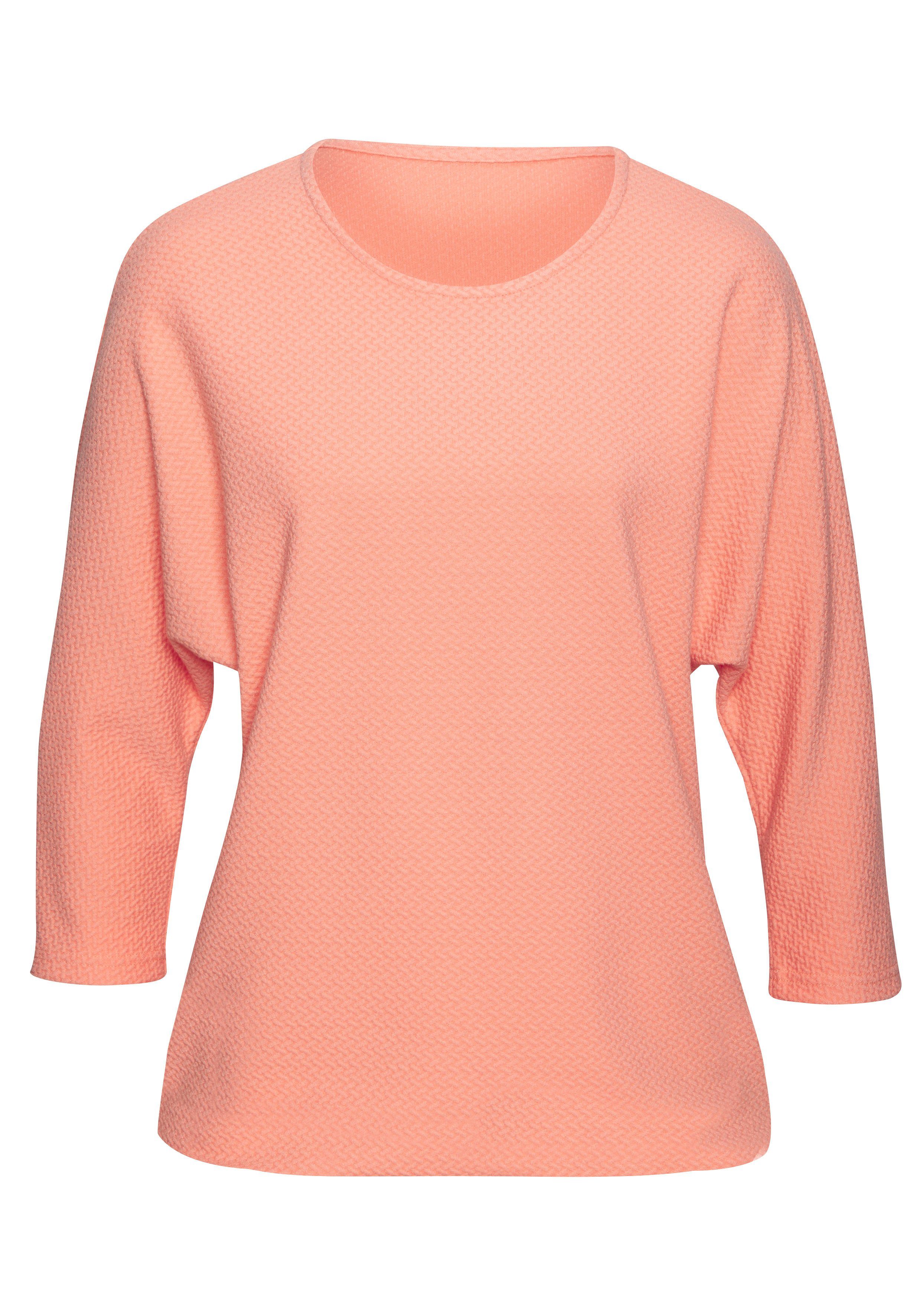Vivance Shirt met lange mouwen Van kreukvrije structuurkwaliteit (1-delig) shirts maat 48/50 oranje