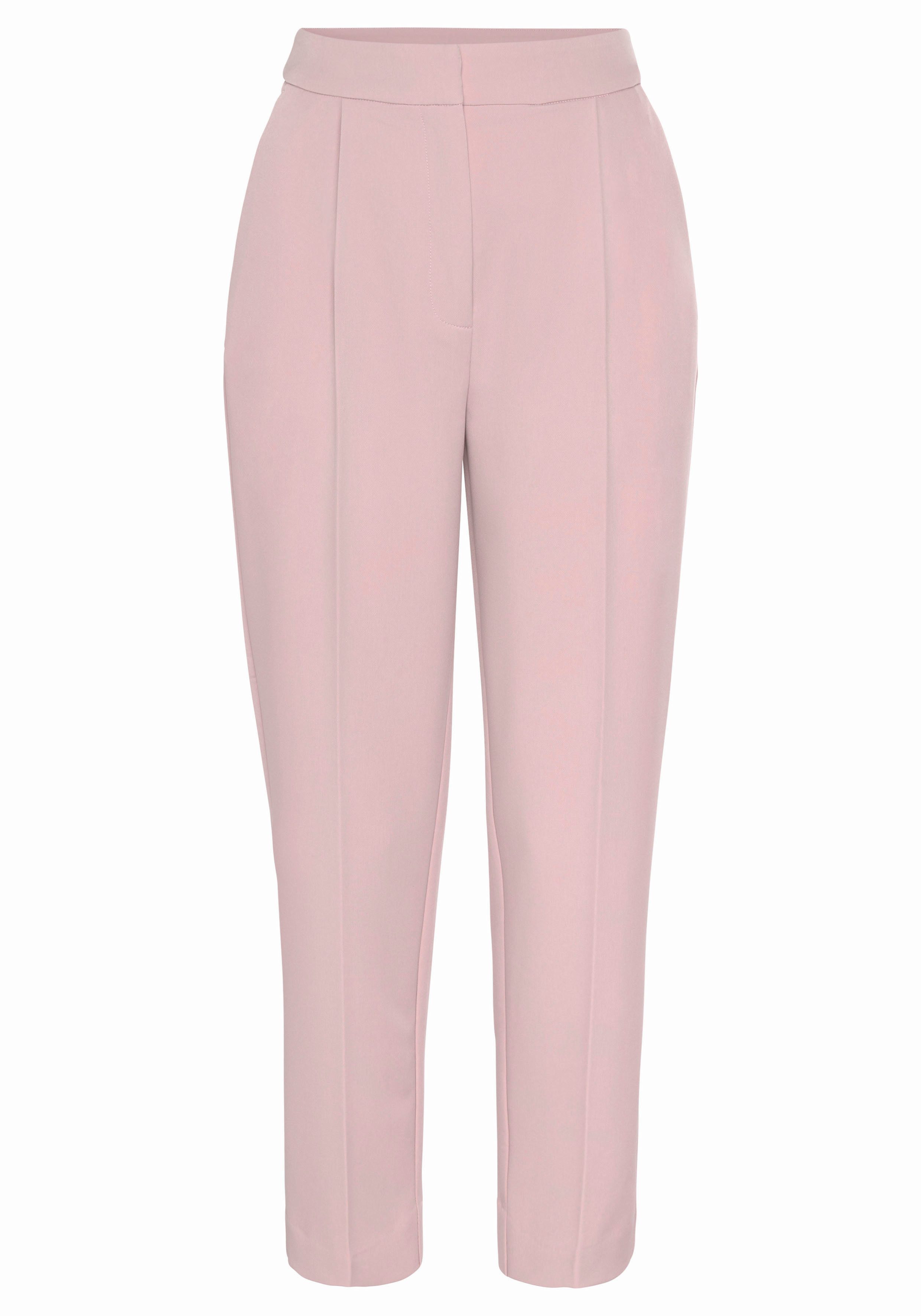 Lascana Persplooibroek in 7/8-lengte, elegante pantalon met zakken, smalle stofbroek