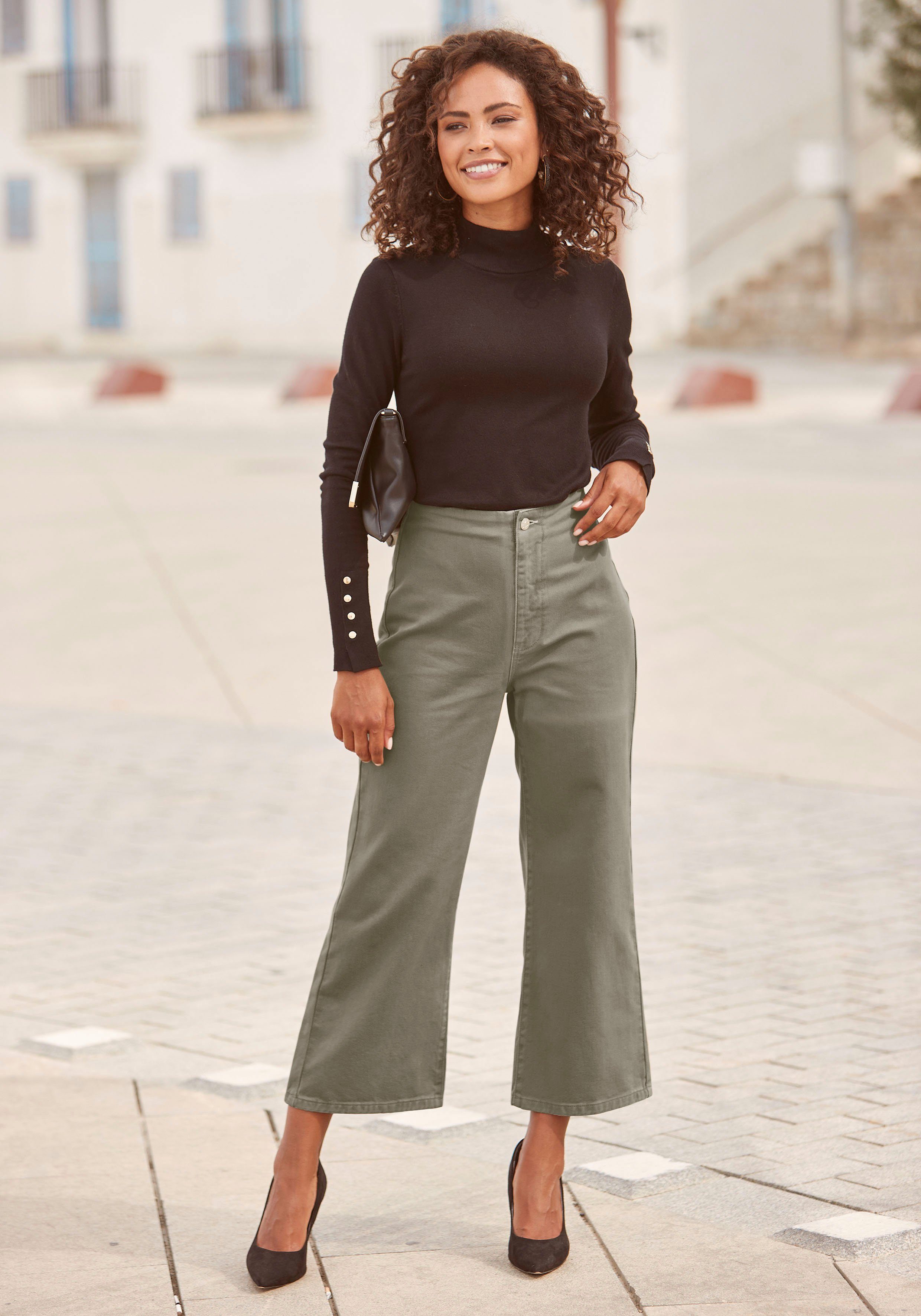 Lascana Wijde jeans in culotte-vorm, high-waist, modieus