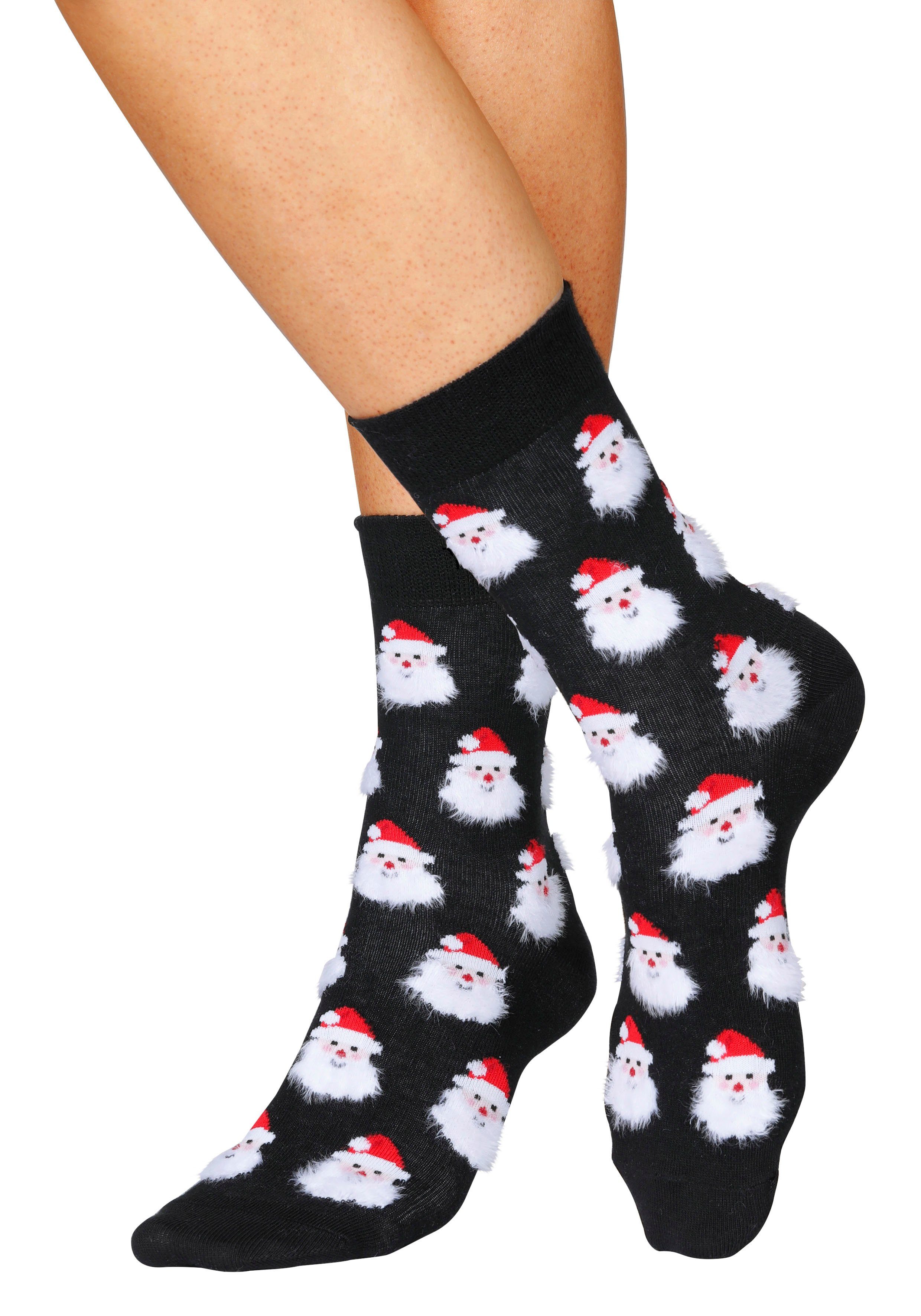 H.I.S Sokken met leuke kerstmotieven (set, 3 paar)