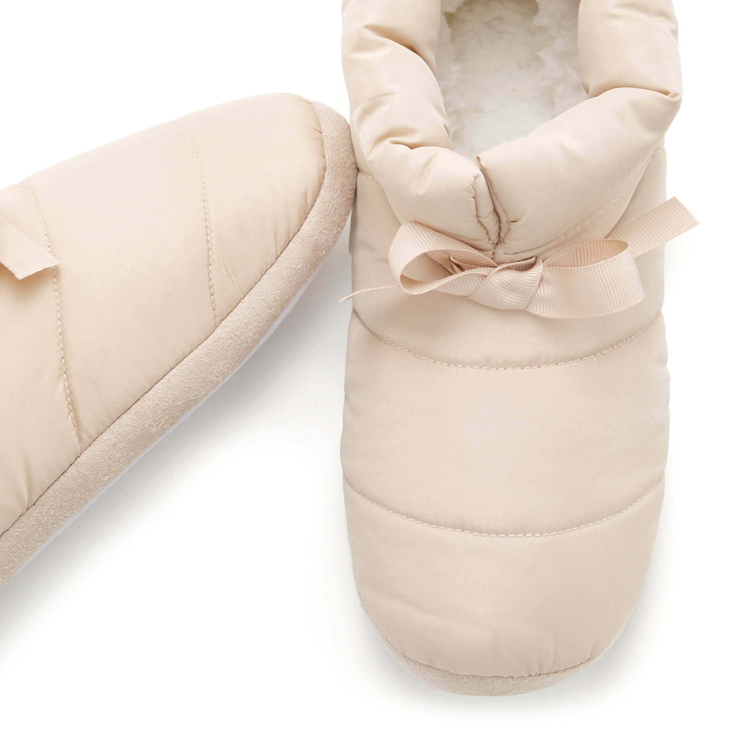 Vivance Pantoffels voor instappen, gestikte look, pluche, slipper, pantoffel vegan